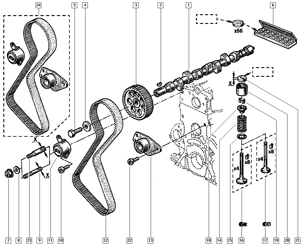 ARO 7700726440 - Spriegotājrullītis, Gāzu sadales mehānisma piedziņas siksna adetalas.lv