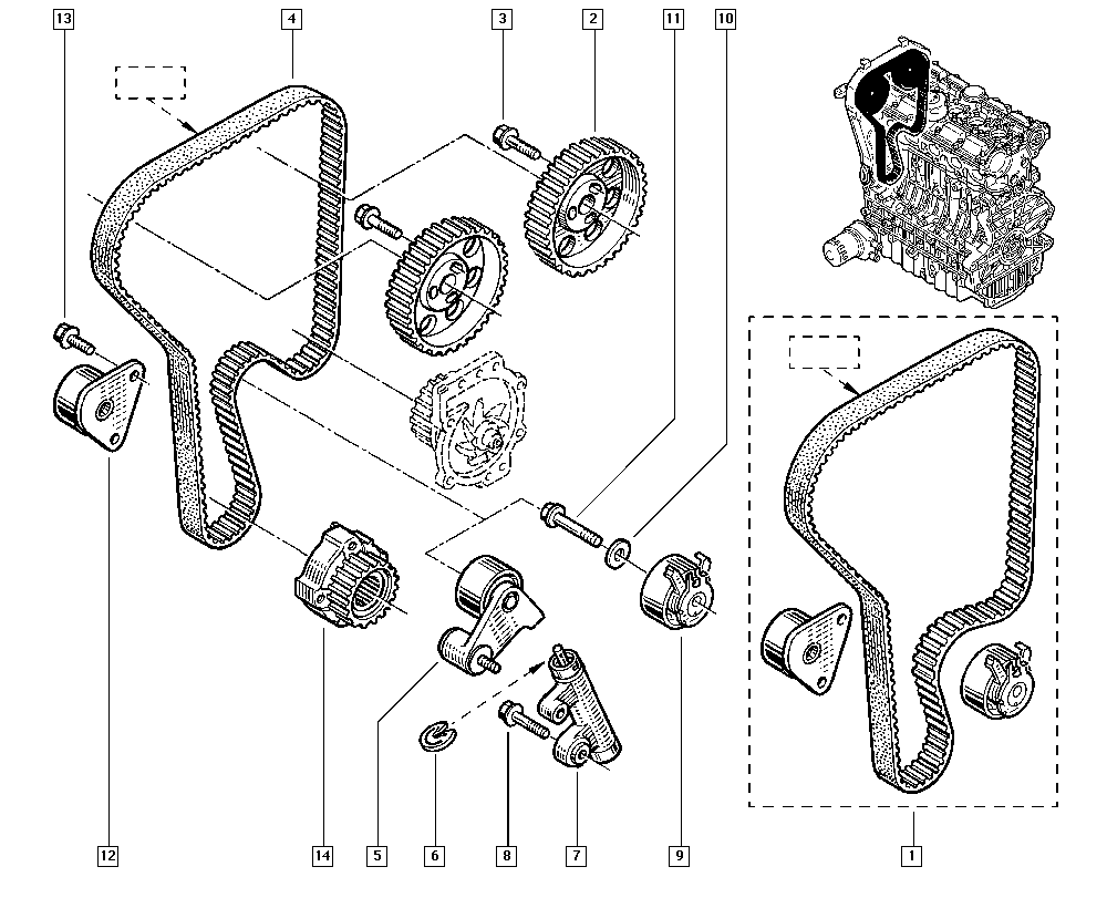 DACIA 74 30 638 277 - Spriegotājrullītis, Gāzu sadales mehānisma piedziņas siksna adetalas.lv