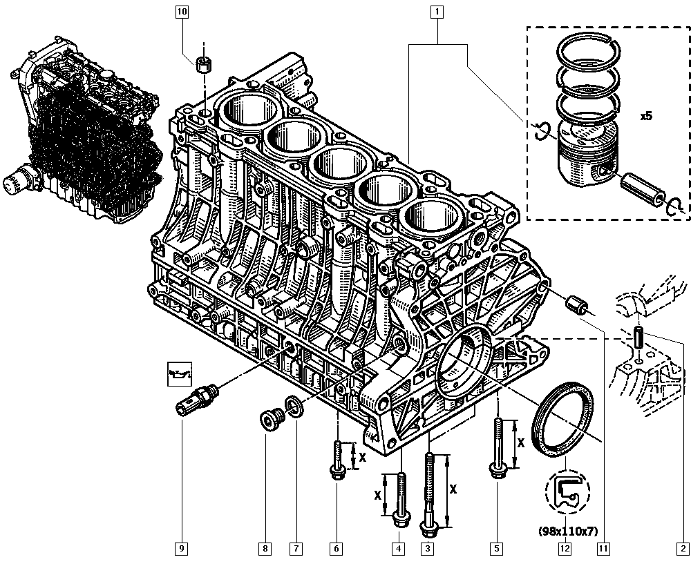 RENAULT 74 39 458 178 - Vārpstas blīvgredzens, Kloķvārpsta adetalas.lv