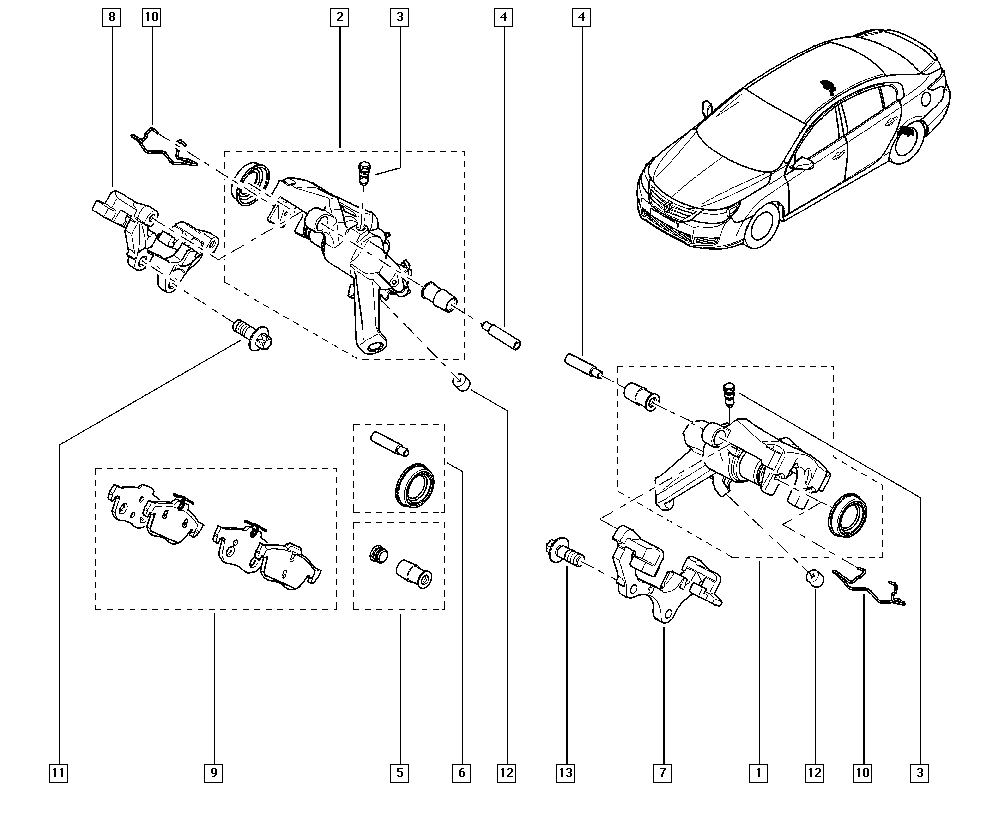 RENAULT TRUCKS 440016332R - Virzītājčaulu komplekts, Bremžu suports adetalas.lv