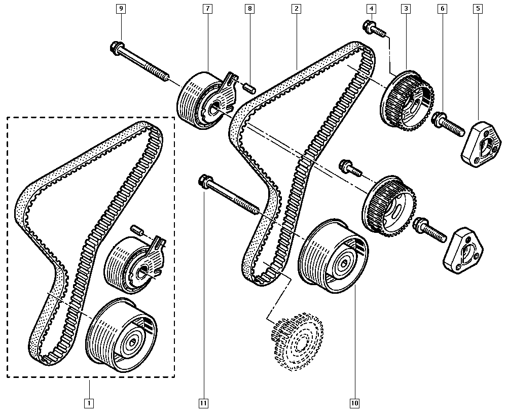 RENAULT 77 01 477 380 - Zobsiksnas komplekts adetalas.lv