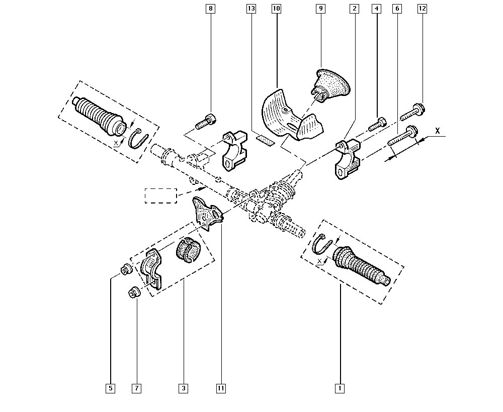 RENAULT 7701469496 - Putekļusargu komplekts, Stūres iekārta adetalas.lv