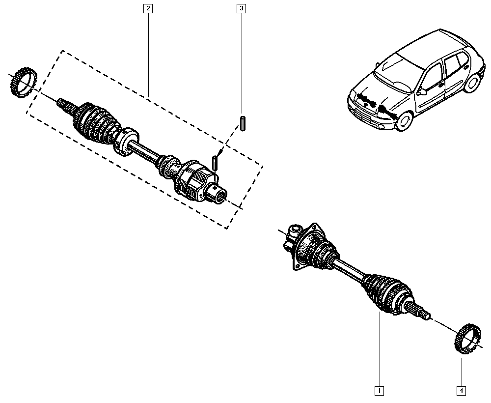 DACIA 7700 110 484 - Šarnīru komplekts, Piedziņas vārpsta adetalas.lv