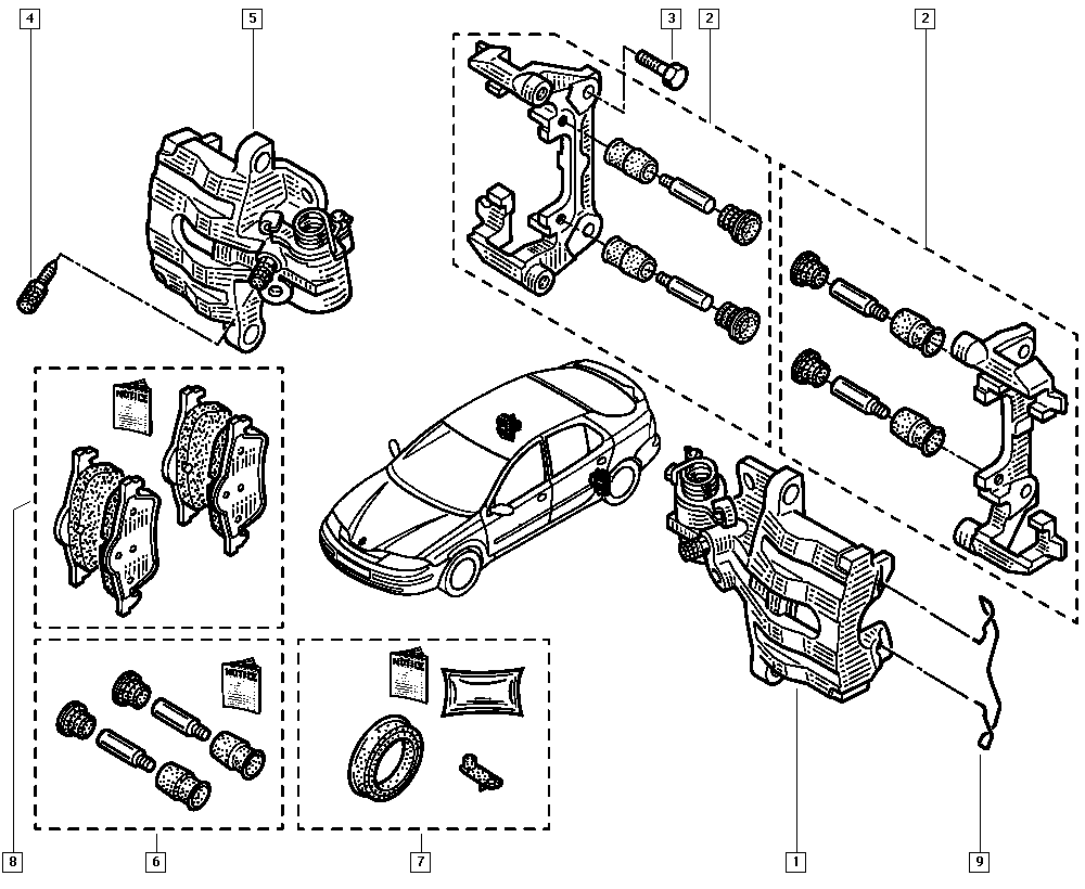 FORD 7701207996 - Bremžu uzliku kompl., Disku bremzes adetalas.lv