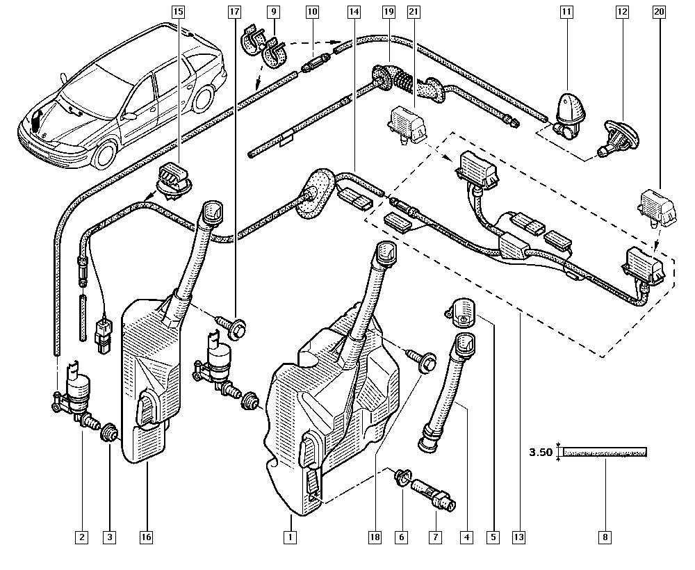 NISSAN 8200194414 - Ūdenssūknis, Stiklu tīrīšanas sistēma adetalas.lv