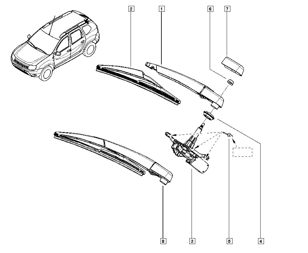 RENAULT 2878 129 06R - Stikla tīrītāja svira, Stiklu tīrīšanas sistēma adetalas.lv