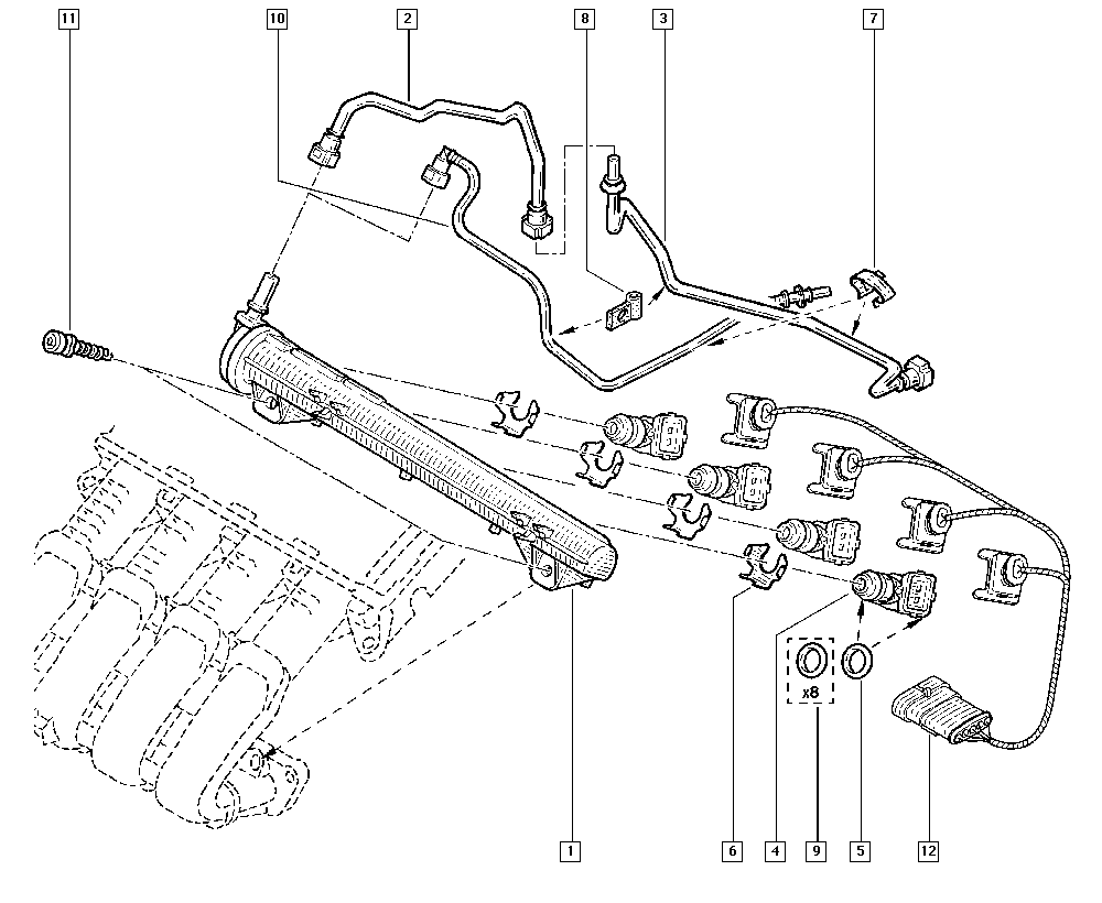 RENAULT 7701206812 - SEALS INJECT KIT adetalas.lv