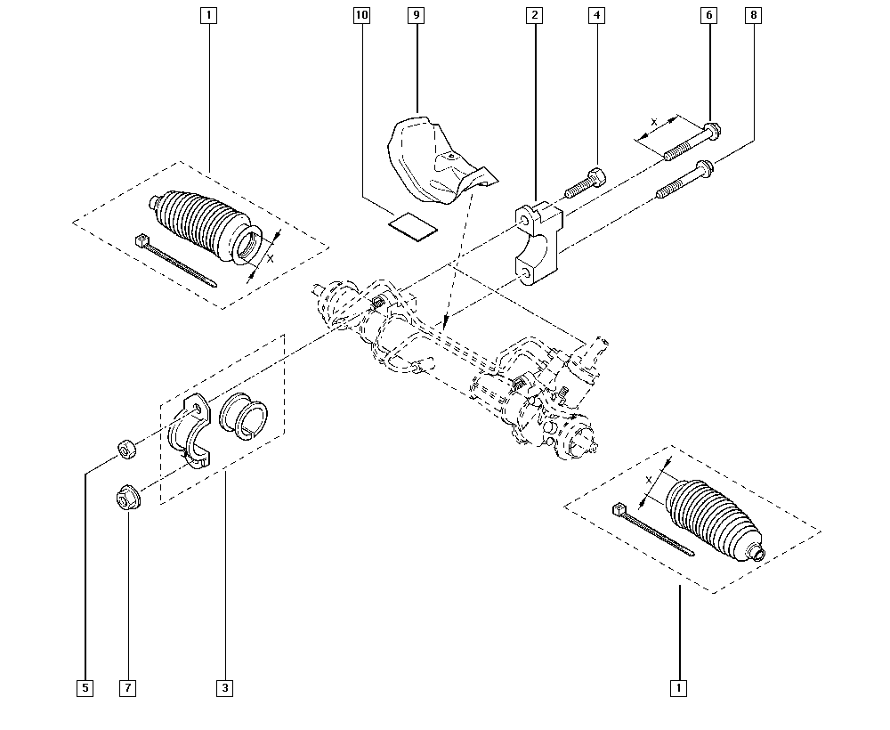 RENAULT 7701473652 - Putekļusargu komplekts, Stūres iekārta adetalas.lv