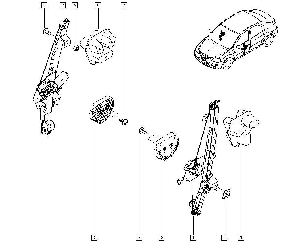 RENAULT 8200901099 - Stikla pacelšanas mehānisms adetalas.lv