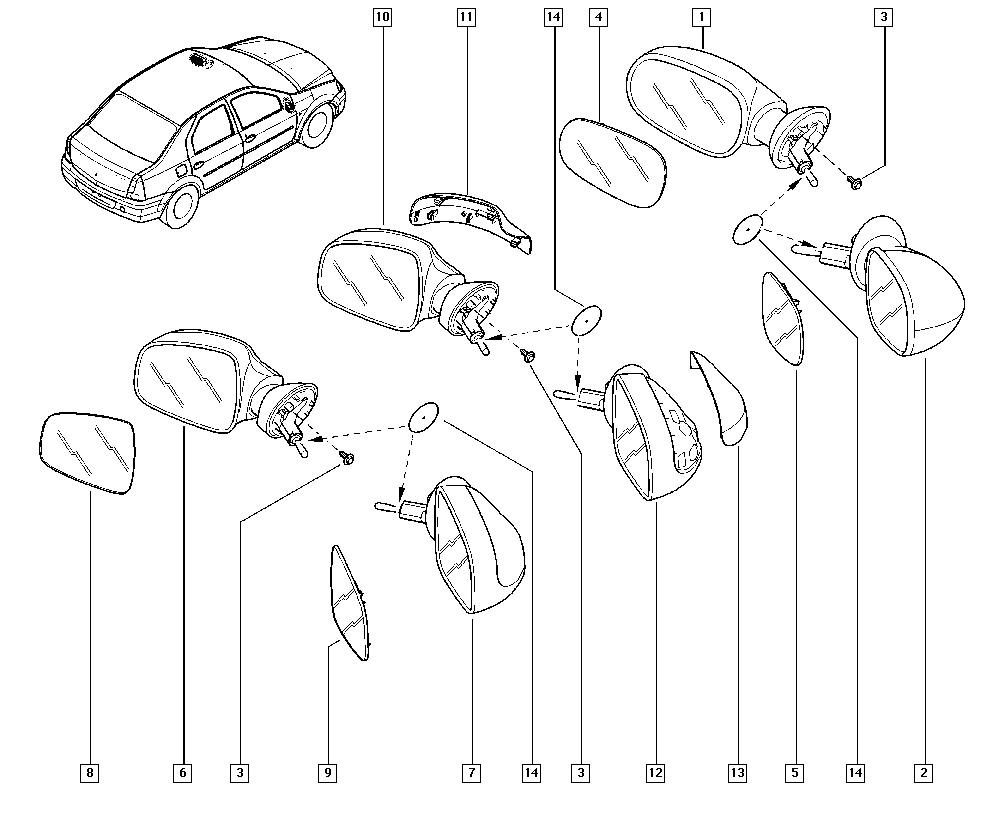 DACIA 963749949R - Ārējais atpakaļskata spogulis adetalas.lv