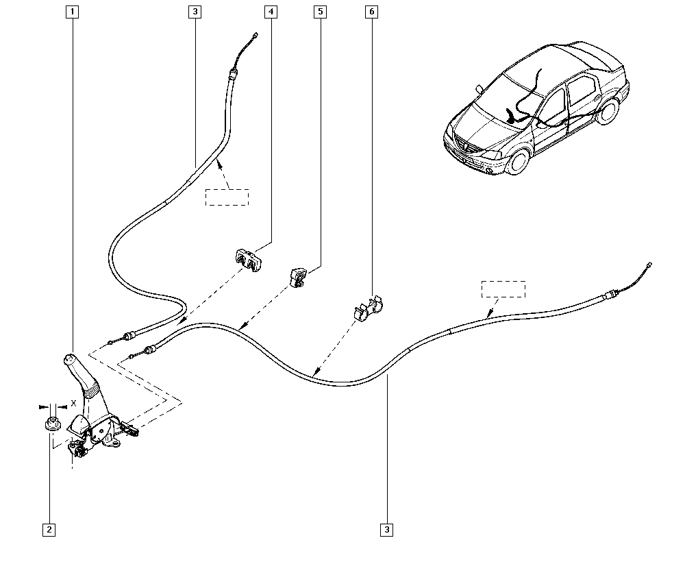 RENAULT 6001547168 - Trose, Stāvbremžu sistēma adetalas.lv