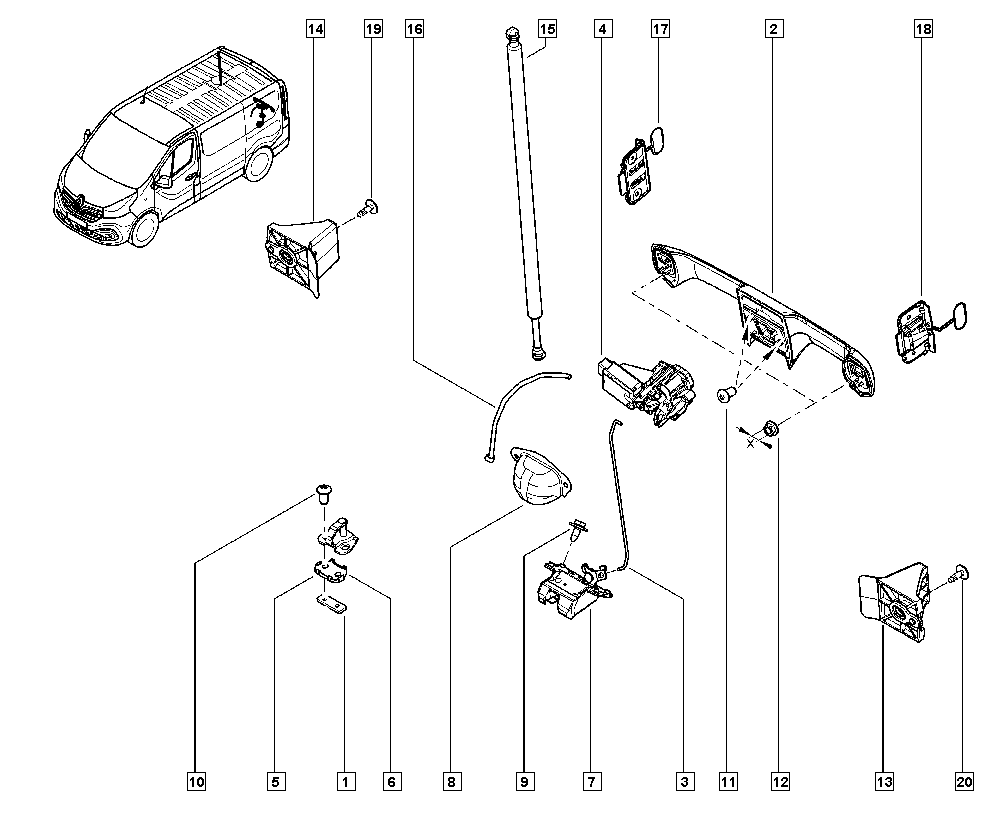 RENAULT TRUCKS 8200162697 - Gāzes atspere, Bagāžas / Kravas nodalījuma vāks adetalas.lv