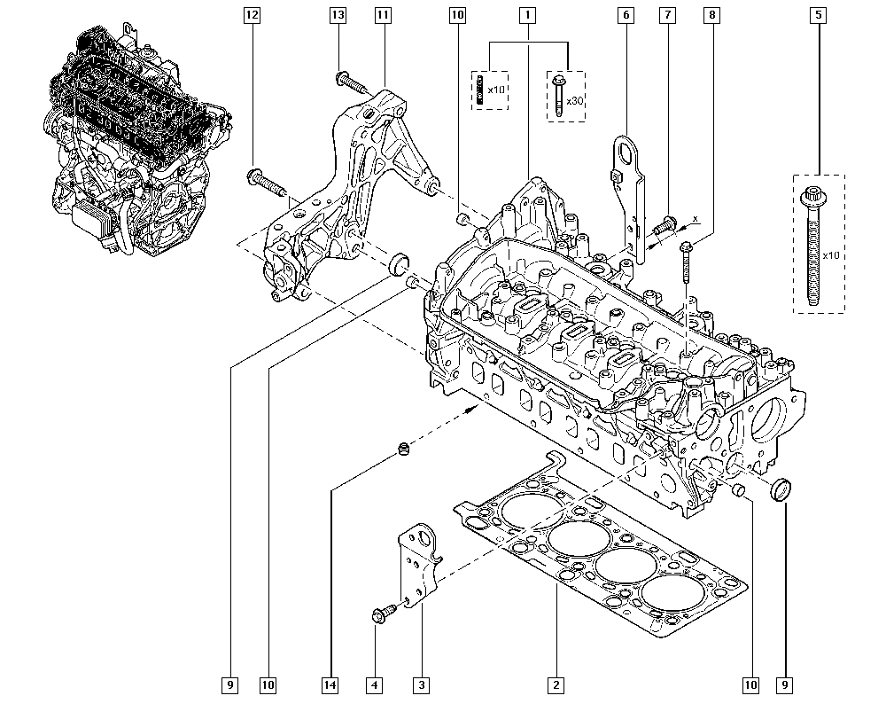 RENAULT 11 04 117 60R - Cilindru galva adetalas.lv