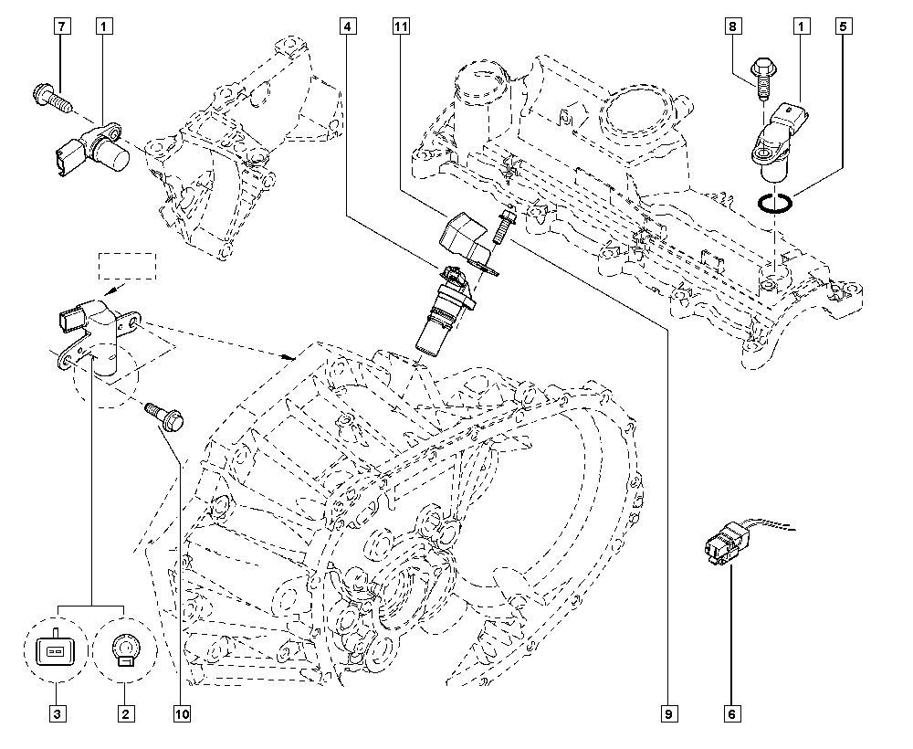 RENAULT 82 00 885 209 - Impulsu devējs, Kloķvārpsta adetalas.lv