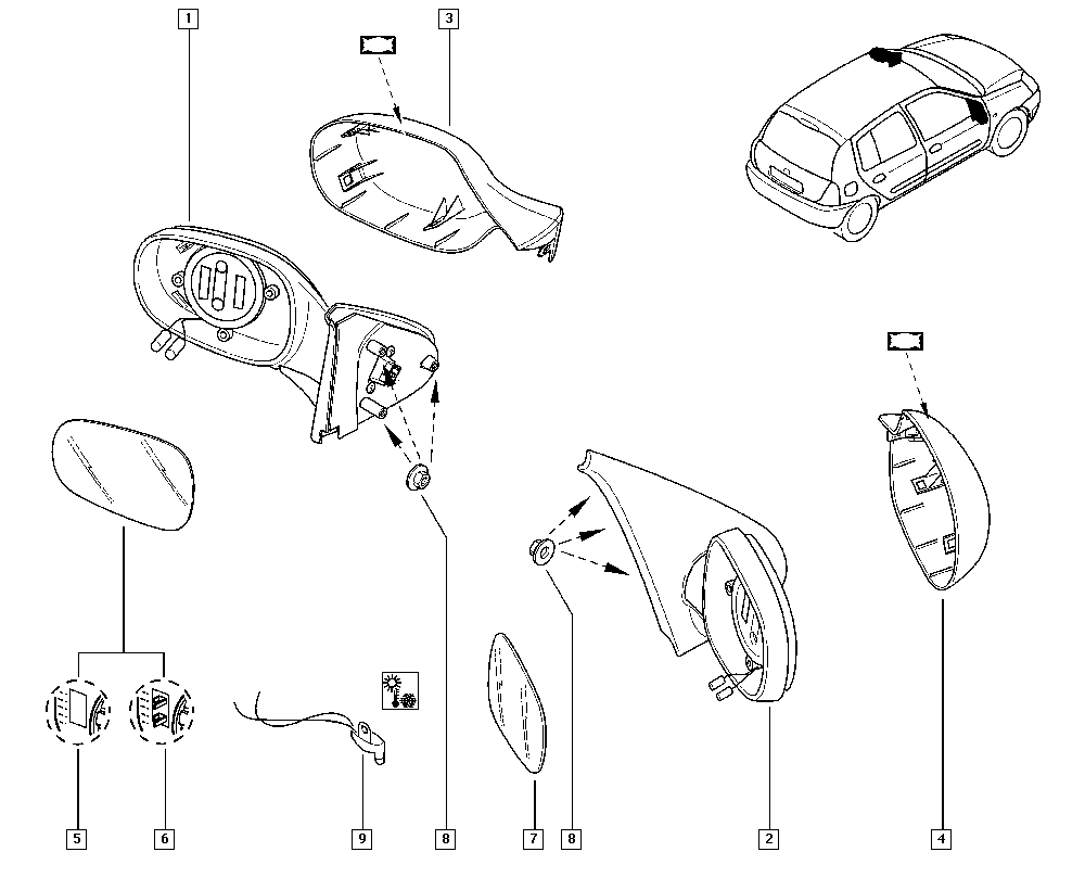 RENAULT 7701471856 - Ārējais atpakaļskata spogulis adetalas.lv