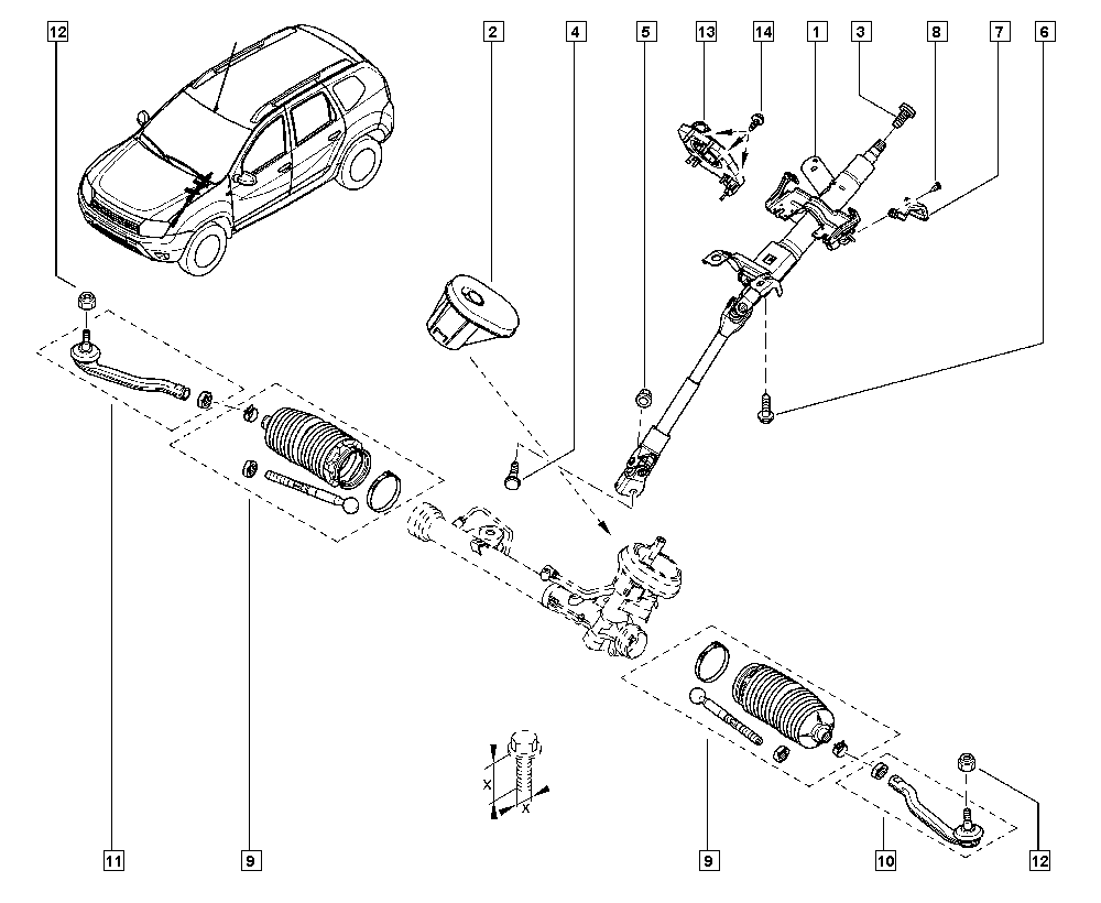 RENAULT 488104415R - Šarnīrs, Stūres sviras vārpsta adetalas.lv