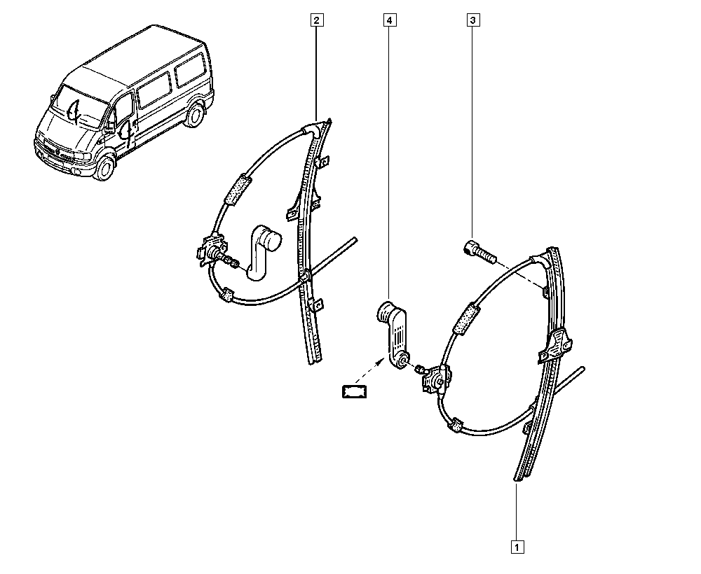 Opel 7700351294 - Stikla pacelšanas mehānisms adetalas.lv