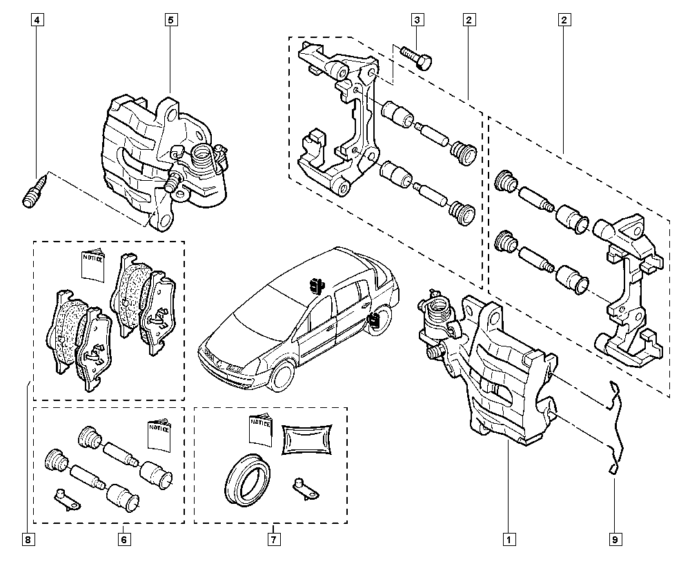 RENAULT 7701206609 - Bremžu uzliku kompl., Disku bremzes adetalas.lv