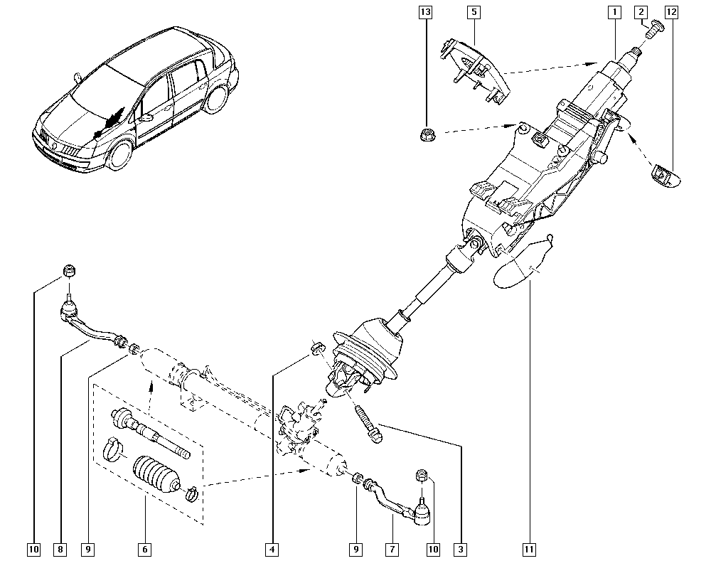 DACIA 7701049282 - Stūres šķērsstiepņa uzgalis adetalas.lv