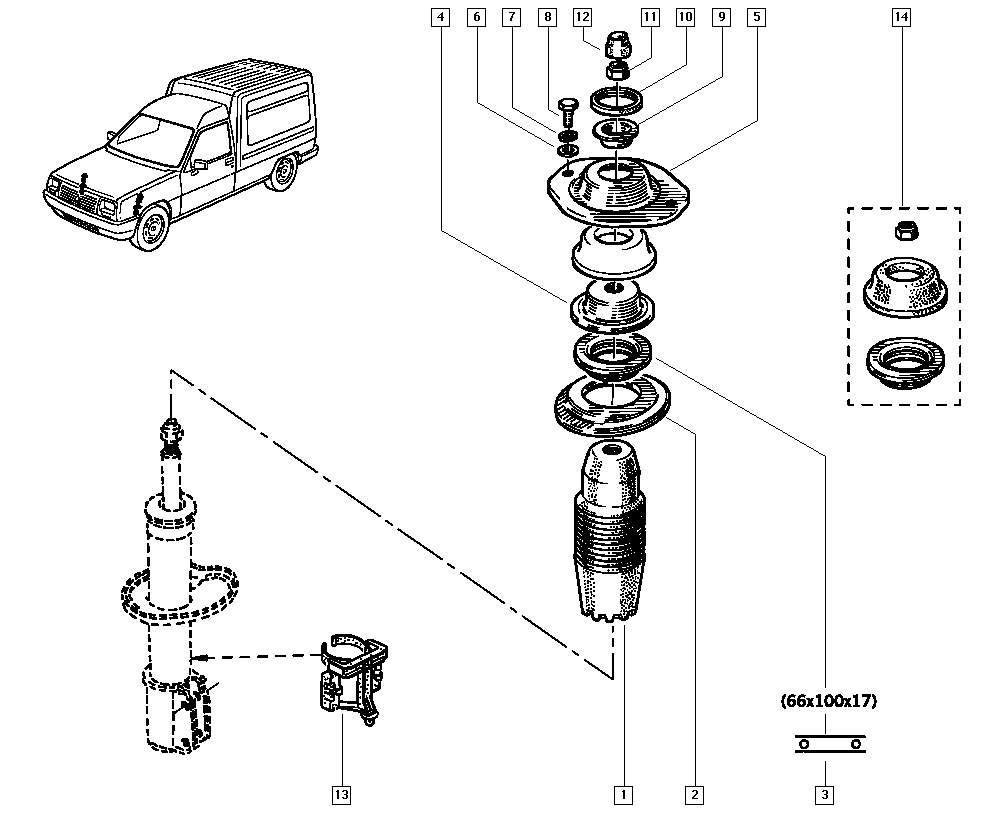 RENAULT 77 01 470 087 - Amortizatora statnes balsts adetalas.lv