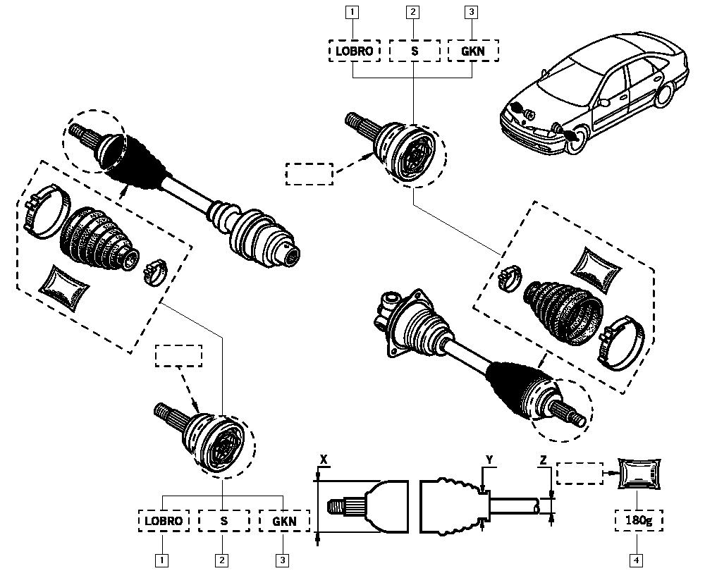 RENAULT TRUCKS 7701034800 - Putekļusargu komplekts, Stūres iekārta adetalas.lv