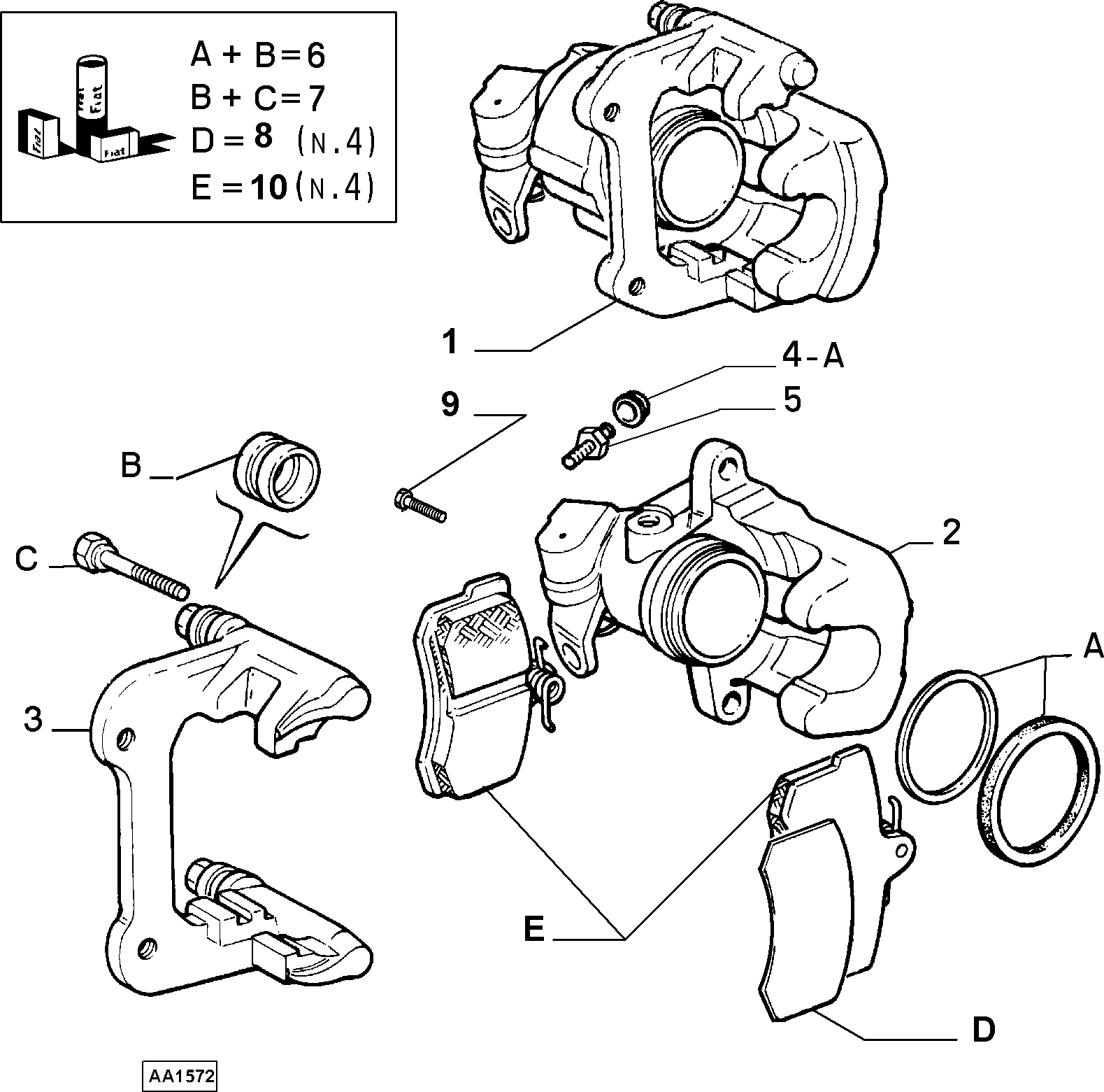 Alfarome/Fiat/Lanci 9940616 - Virzītājčaulu komplekts, Bremžu suports adetalas.lv