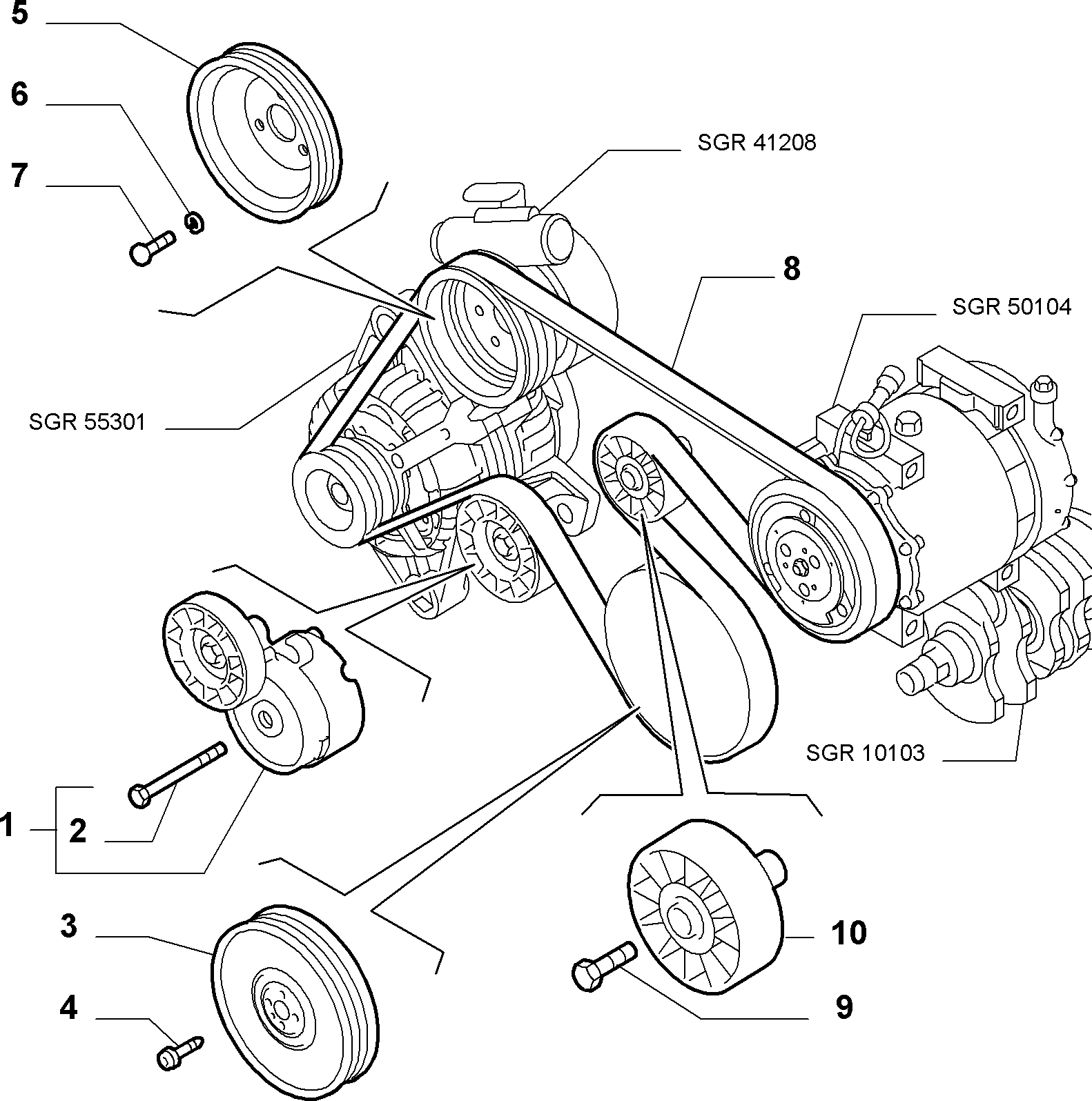 Alfa Romeo 55189677 - Ķīļrievu siksna adetalas.lv