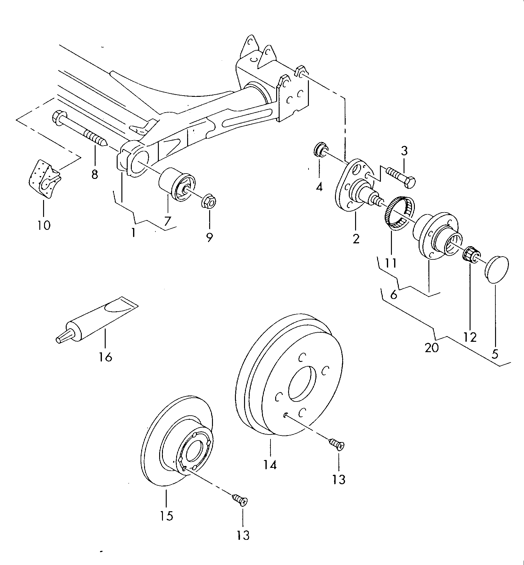 Seat 6K0 501 541 A - Piekare, Tilta sija adetalas.lv