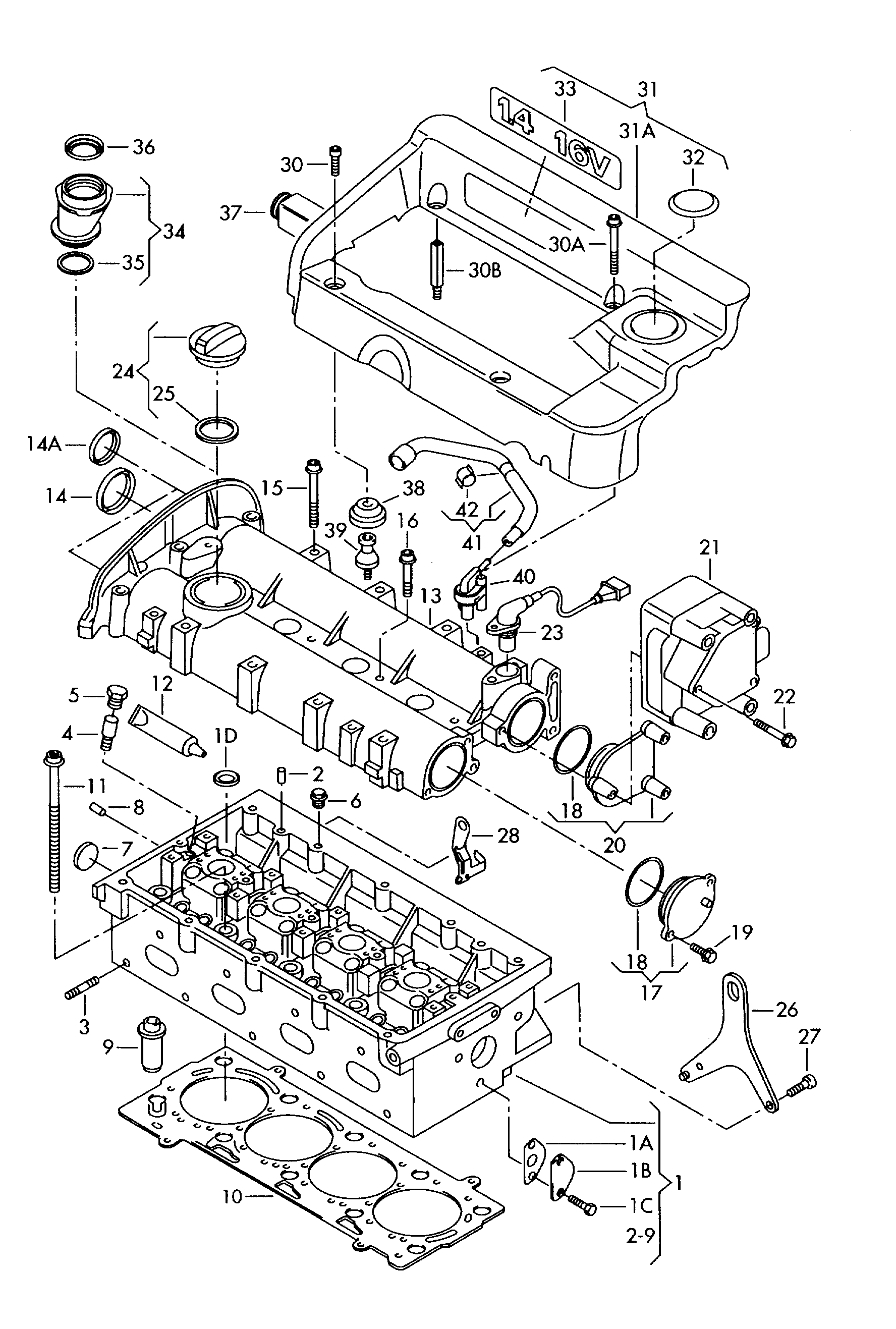 Seat 036103383AM - Blīve, Motora bloka galva adetalas.lv