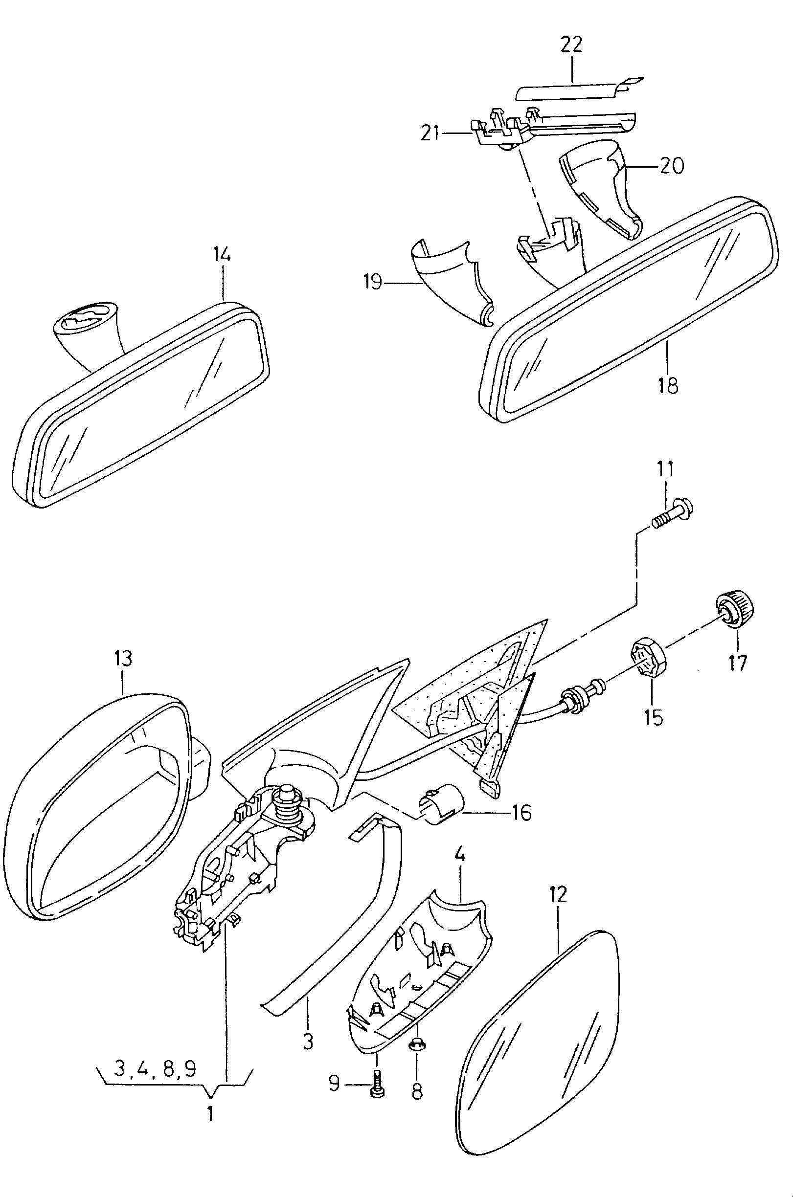 VW 1J1 857 521 - Ārējais atpakaļskata spogulis adetalas.lv