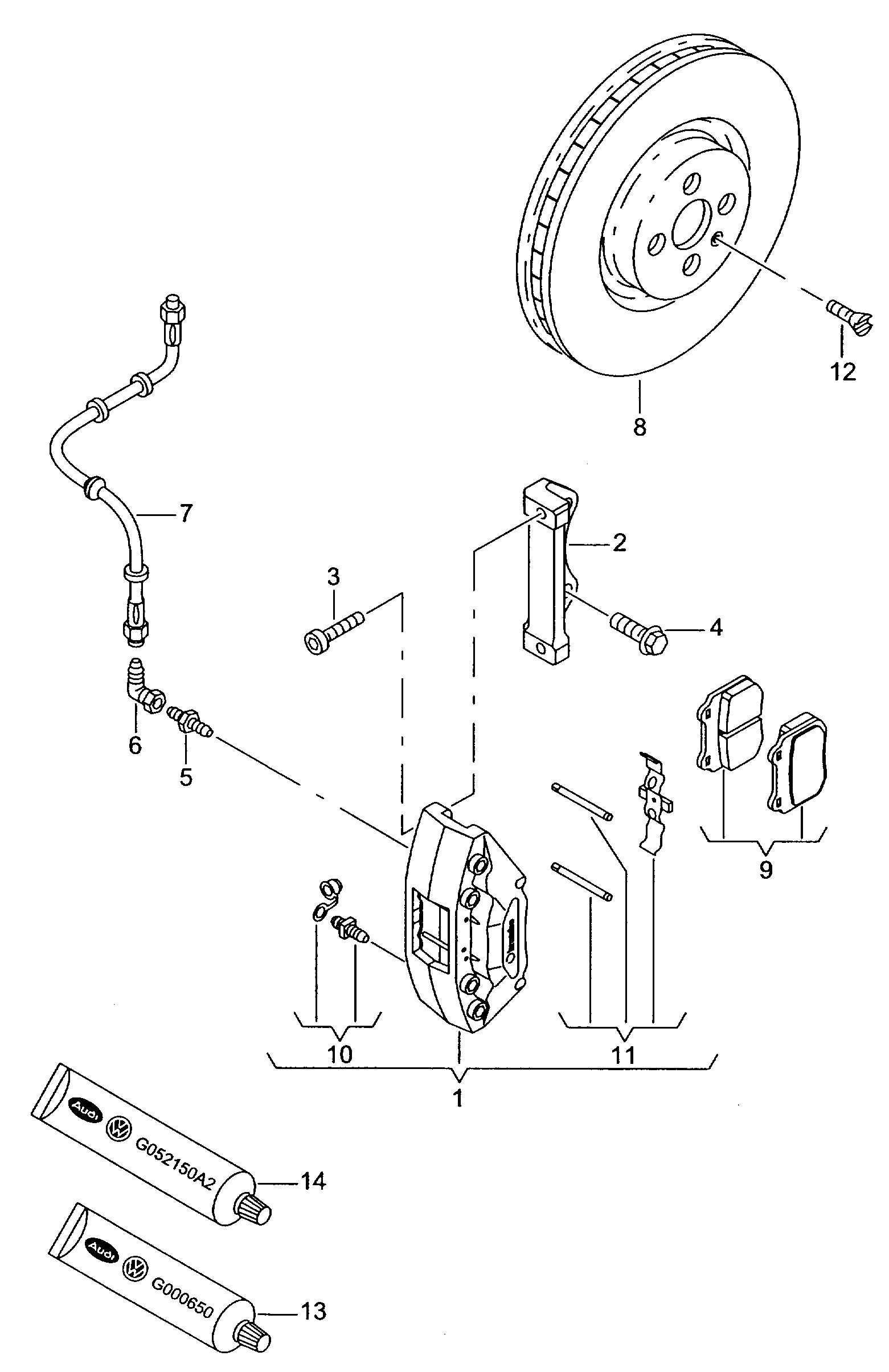 AUDI 6KL698151 - Bremžu uzliku kompl., Disku bremzes adetalas.lv