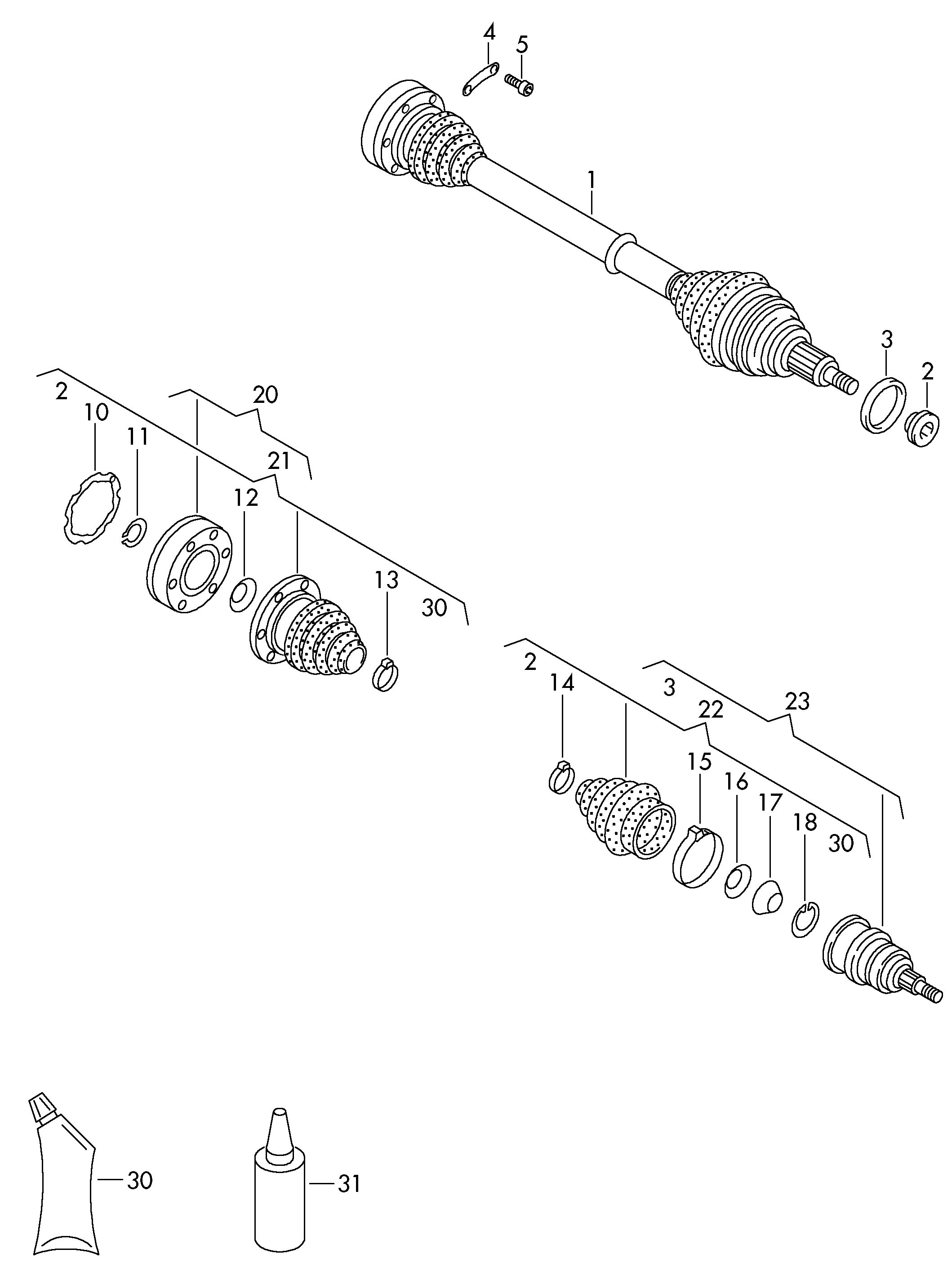 VW 6Q0407271DA - Šarnīru komplekts, Piedziņas vārpsta adetalas.lv