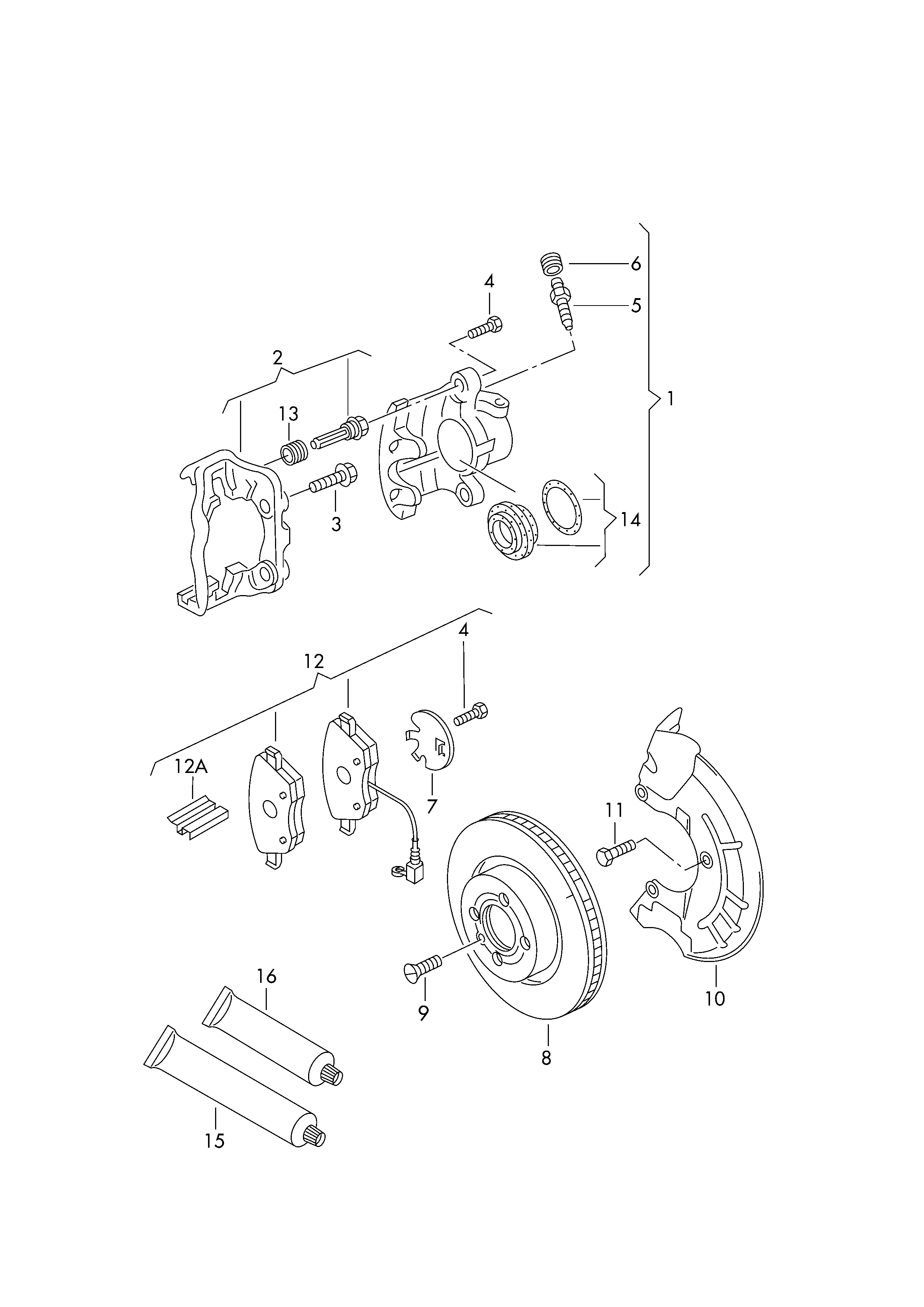 Skoda 6Q0615269 - Piederumu komplekts, Disku bremžu uzlikas adetalas.lv