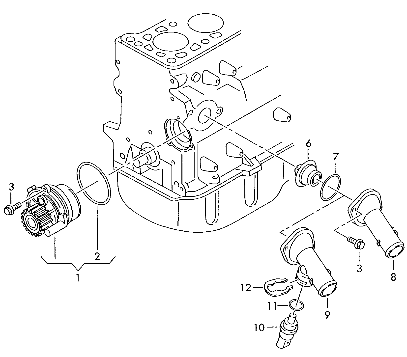 AUDI 06B 121 011 M - Ūdenssūknis adetalas.lv