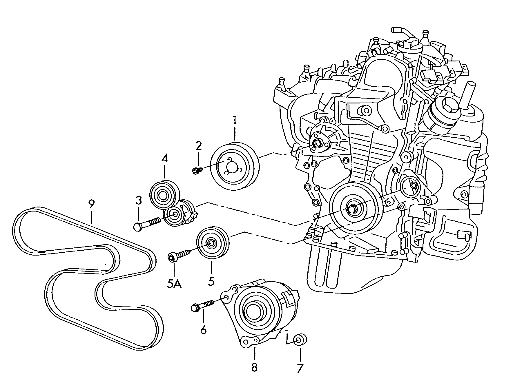 VW 03E 903 133 B - Siksnas spriegotājs, Ķīļsiksna adetalas.lv