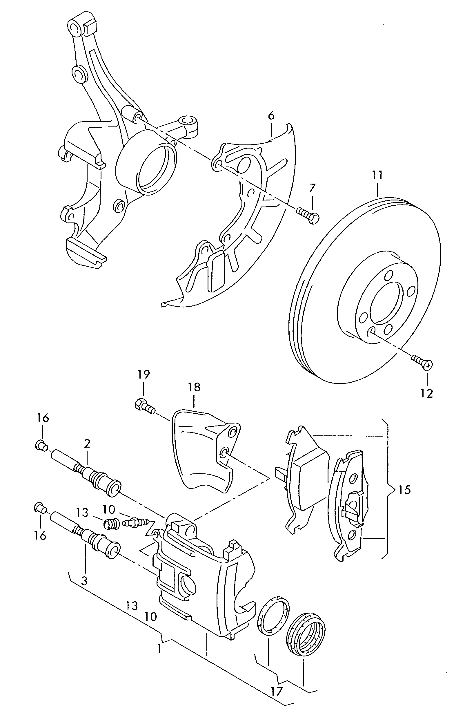 Skoda 4D0 698 647 - Virzītājčaulu komplekts, Bremžu suports adetalas.lv