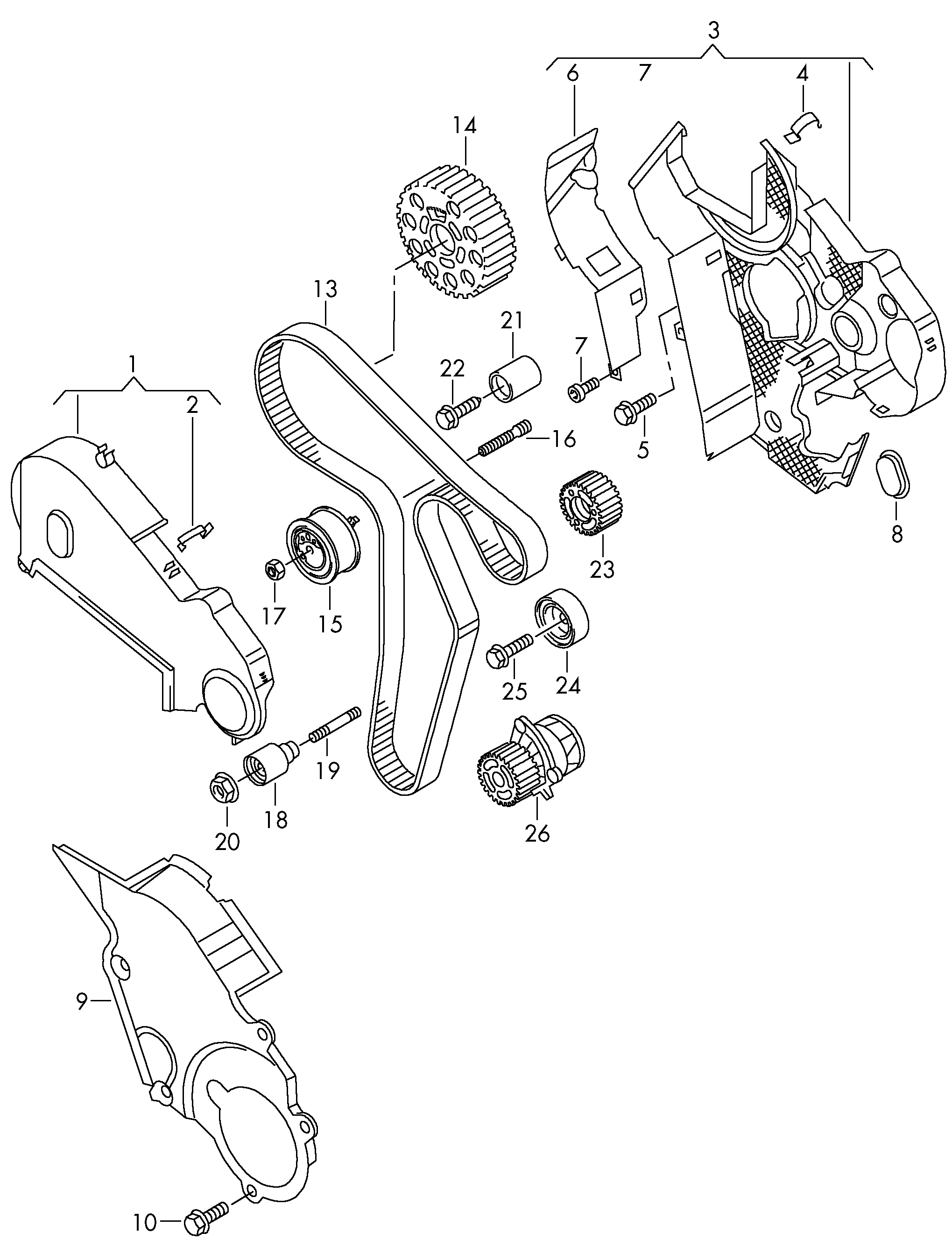 VW 03L 109 244 G - Parazīt / Vadrullītis, Zobsiksna adetalas.lv