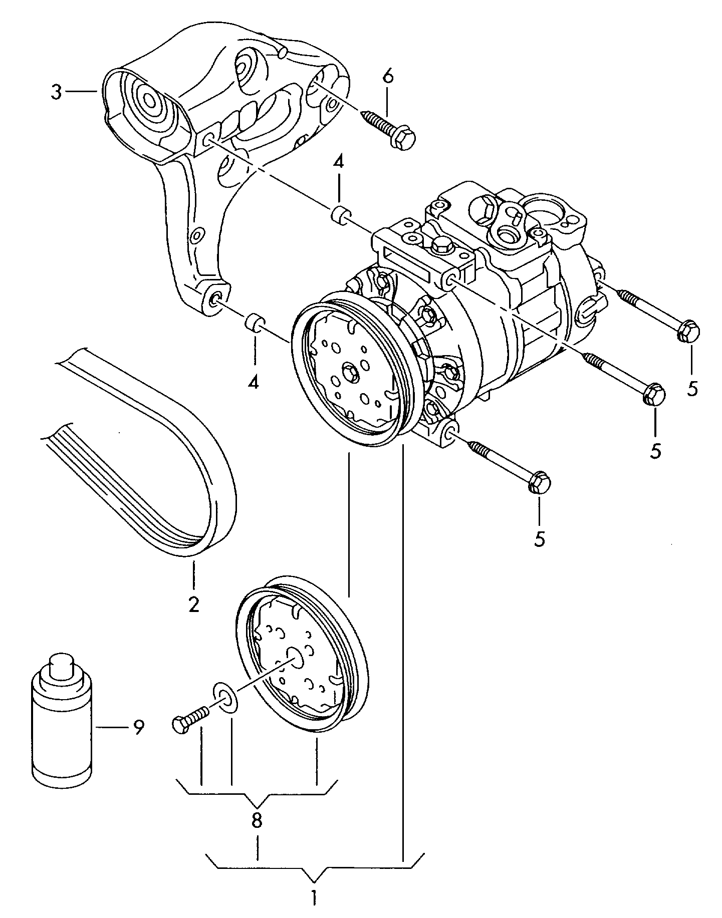 VW 5N0 820 803 H - Kompresors, Gaisa kond. sistēma adetalas.lv