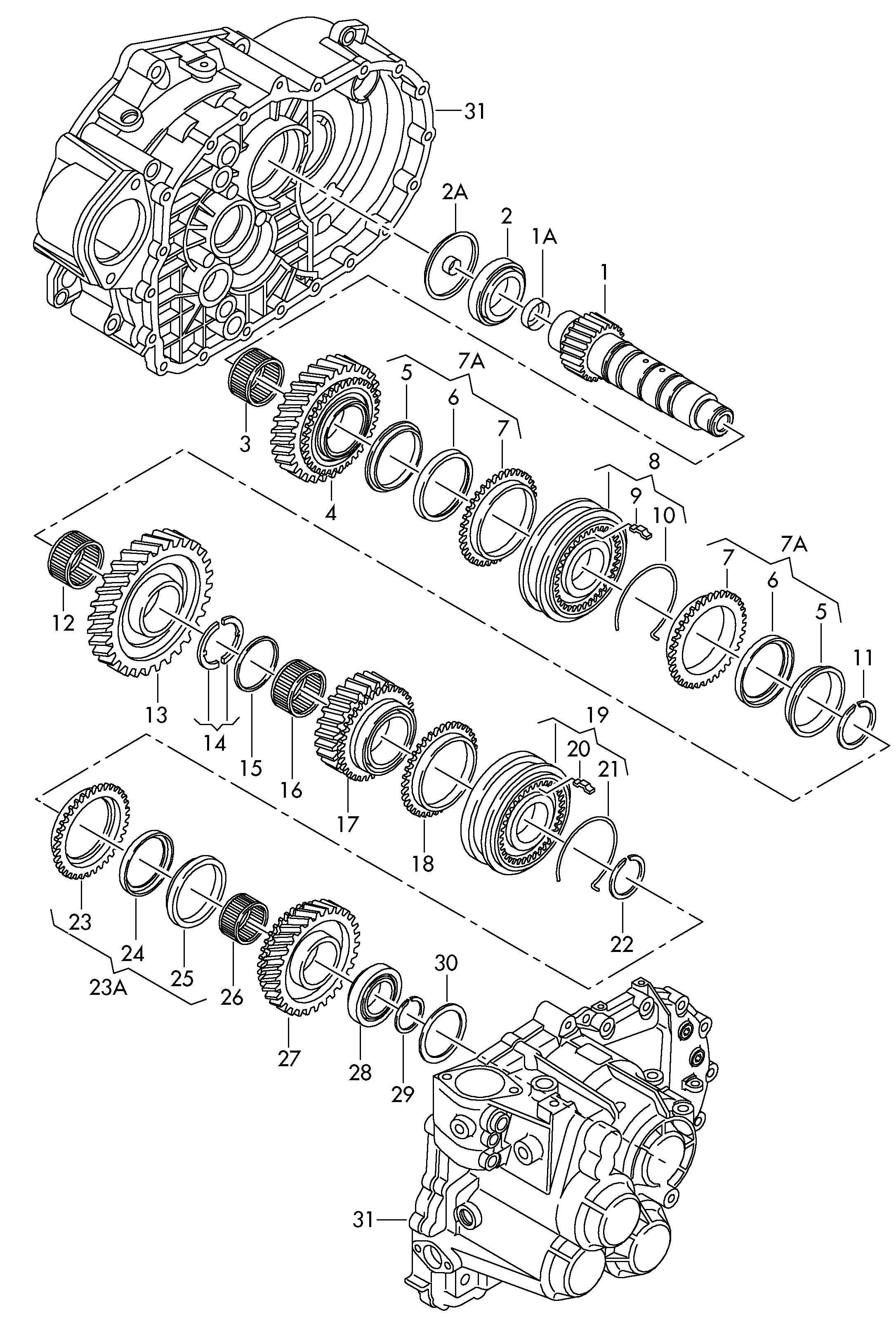 VW 02M 311 123 B - Remkomplekts, Pārnesumkārba adetalas.lv