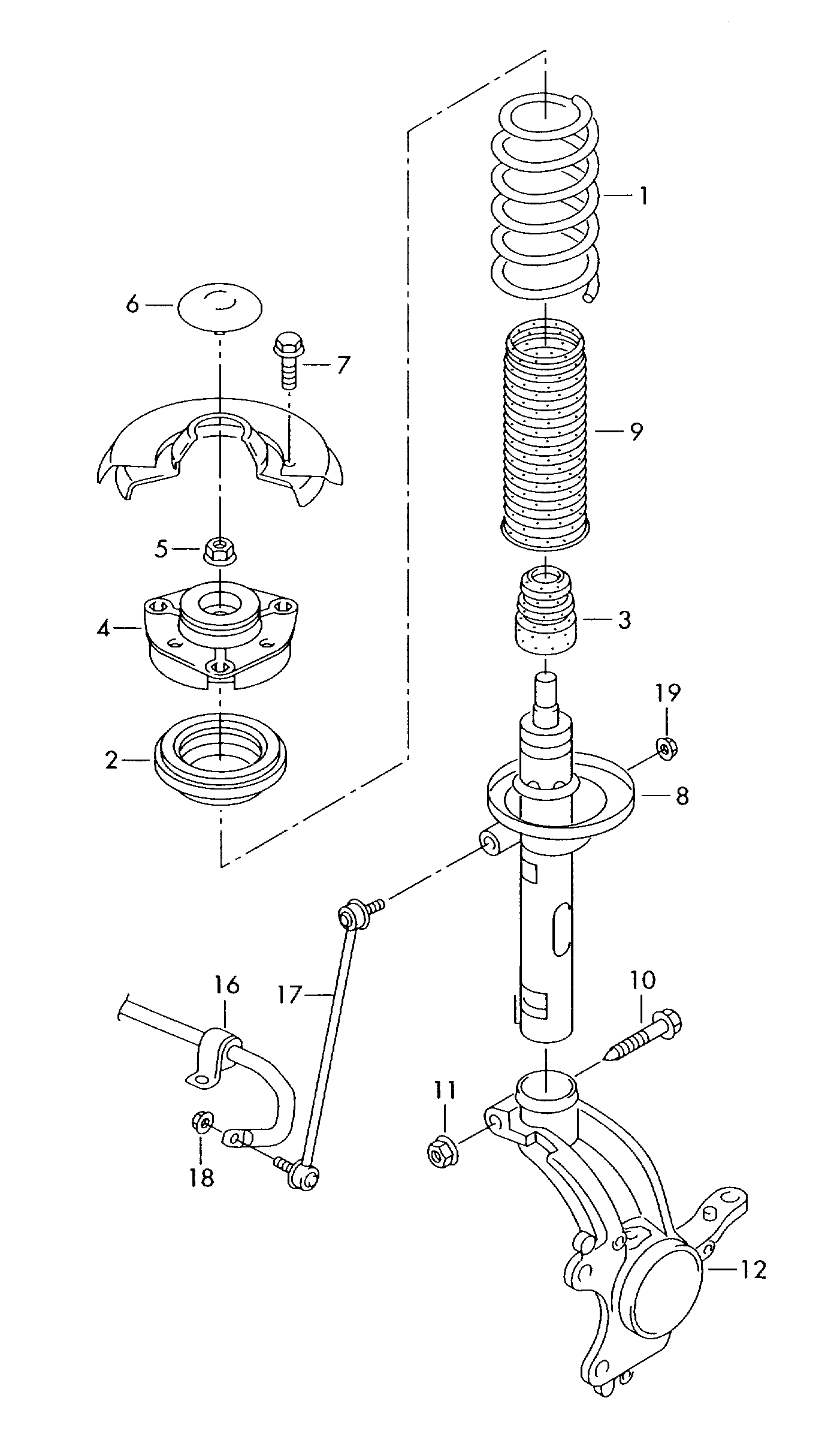 Skoda 1K0 411 303 BJ - Stabilizators, Balstiekārta adetalas.lv