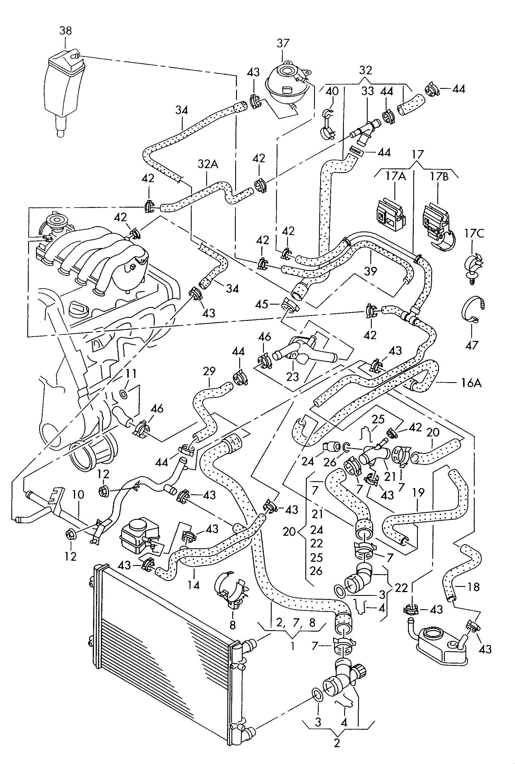 VW 1J0 121 087 C - Dzesēšanas šķidruma flancis adetalas.lv