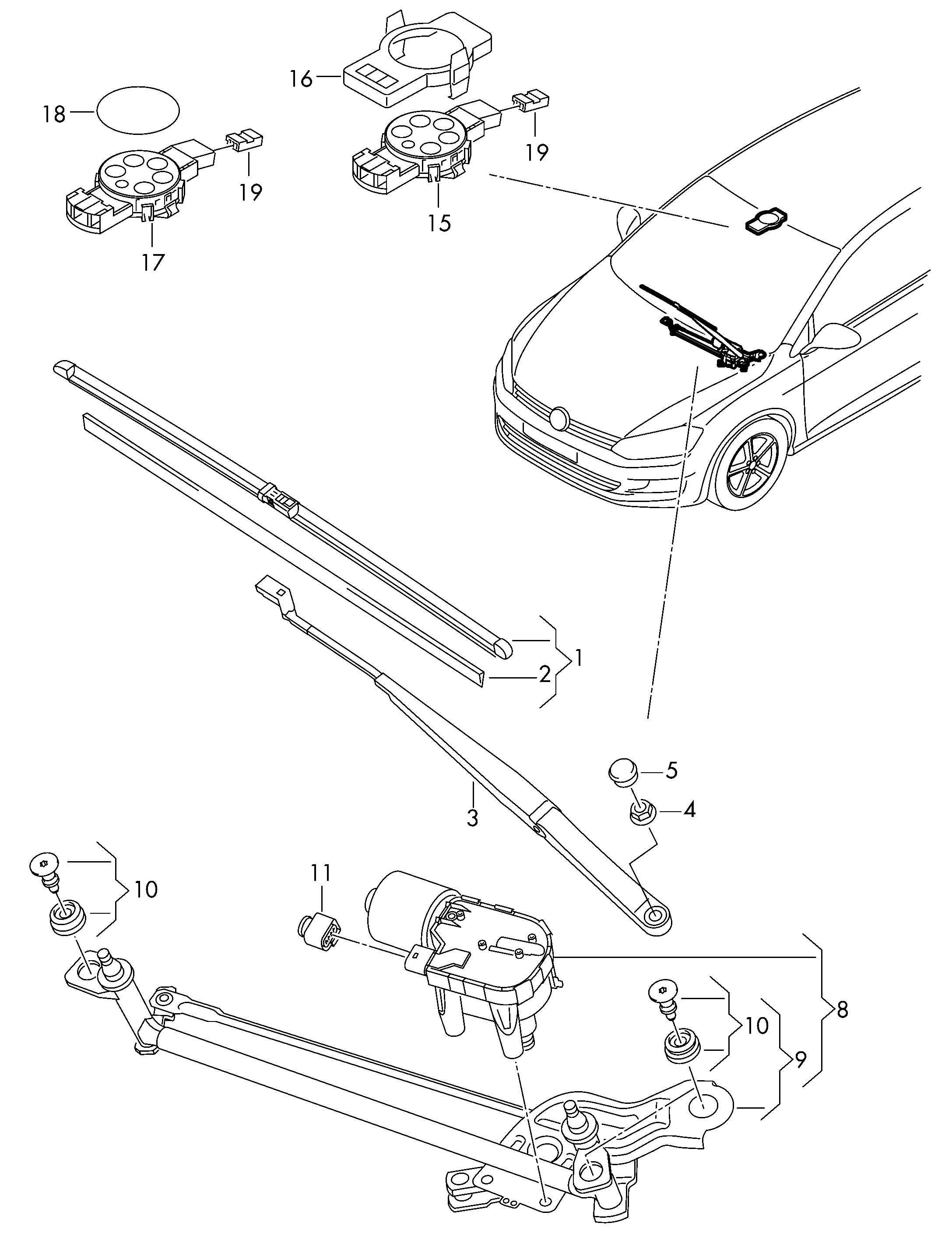 Skoda 5E1998001 - Stikla tīrītāja slotiņa adetalas.lv