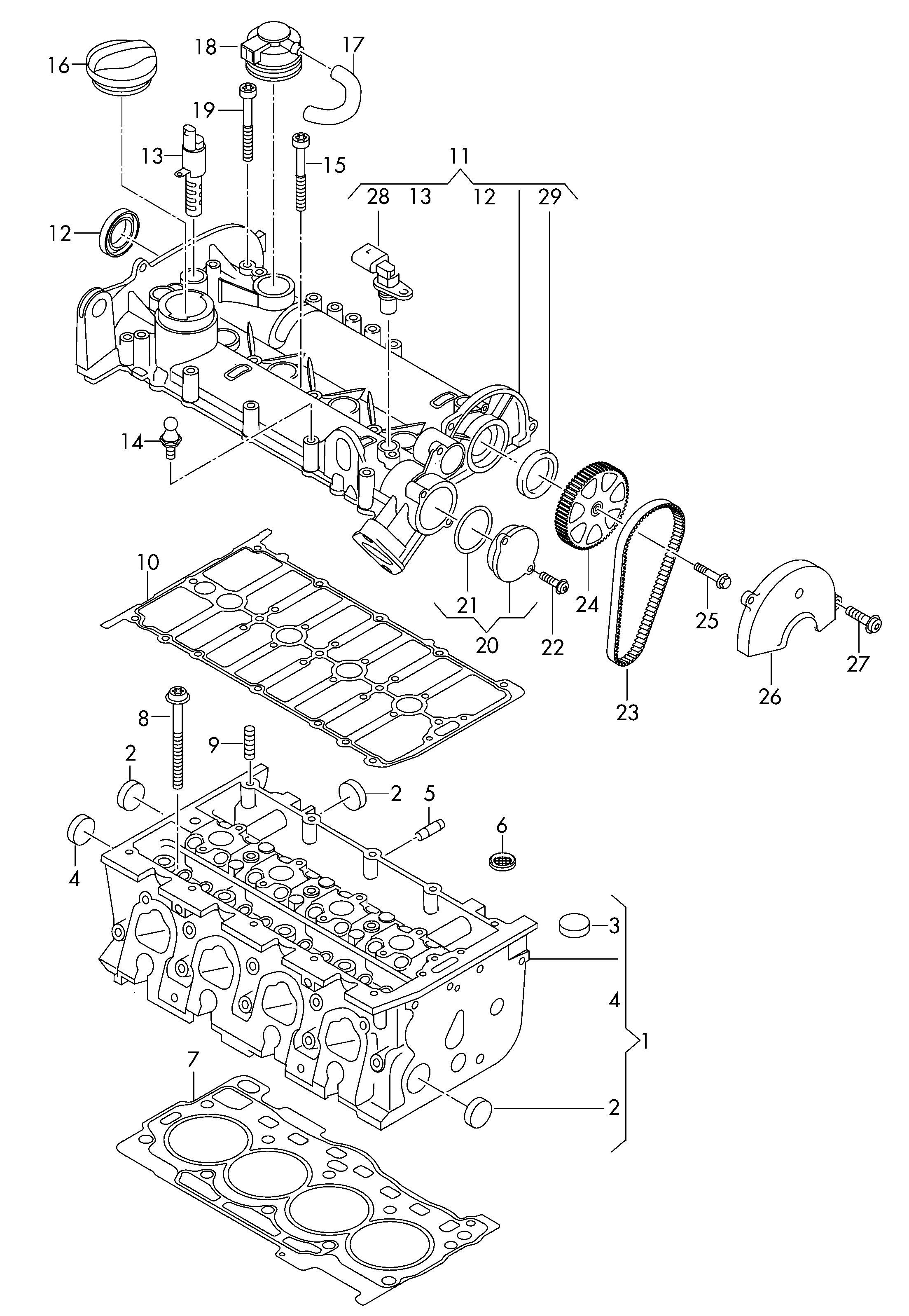 Seat 04E 103 085 B - Vārpstas blīvgredzens, Sadales vārpsta adetalas.lv