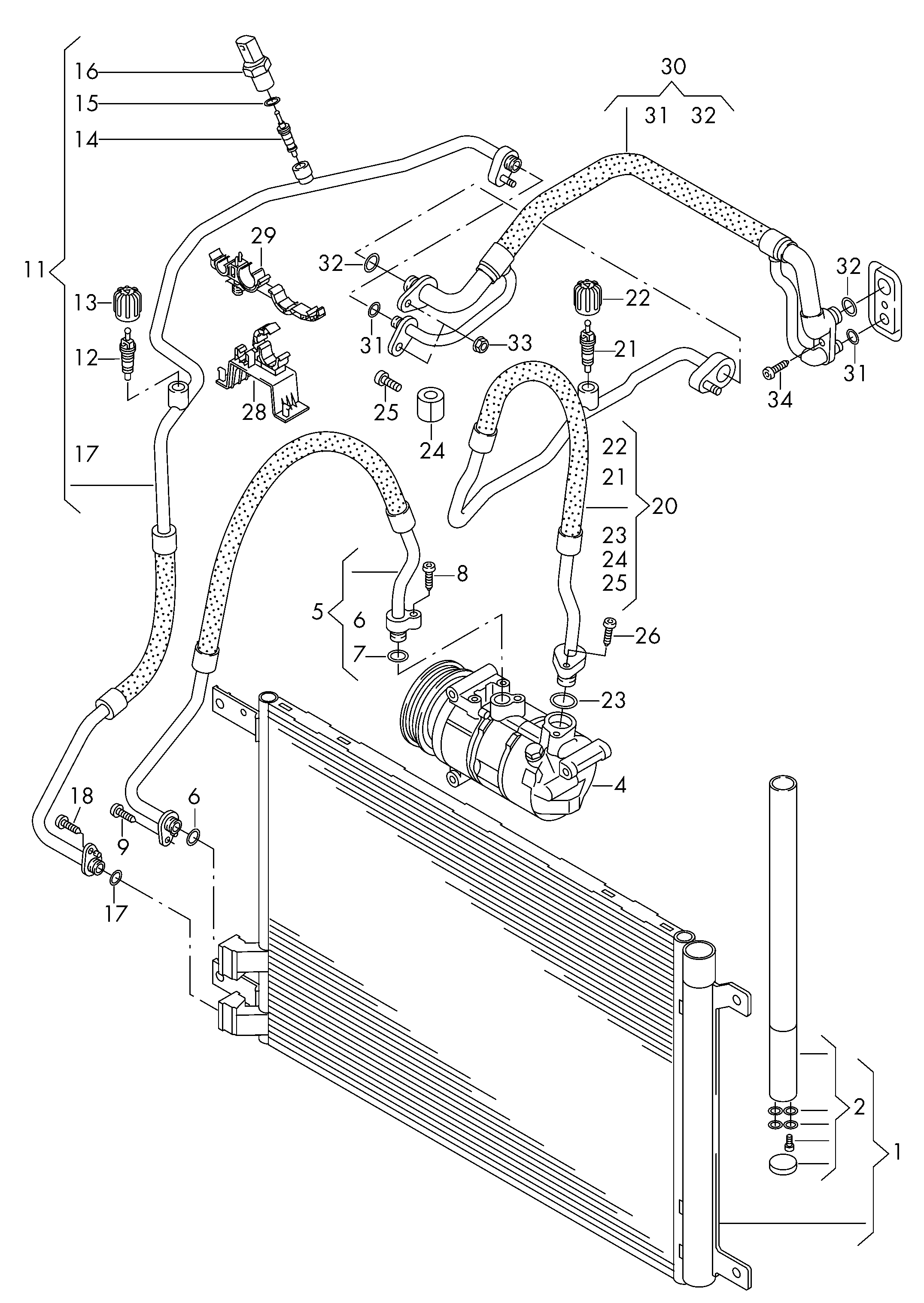 Skoda 5Q0 959 126A - Spiediena slēdzis, Gaisa kondicionēšanas sistēma adetalas.lv