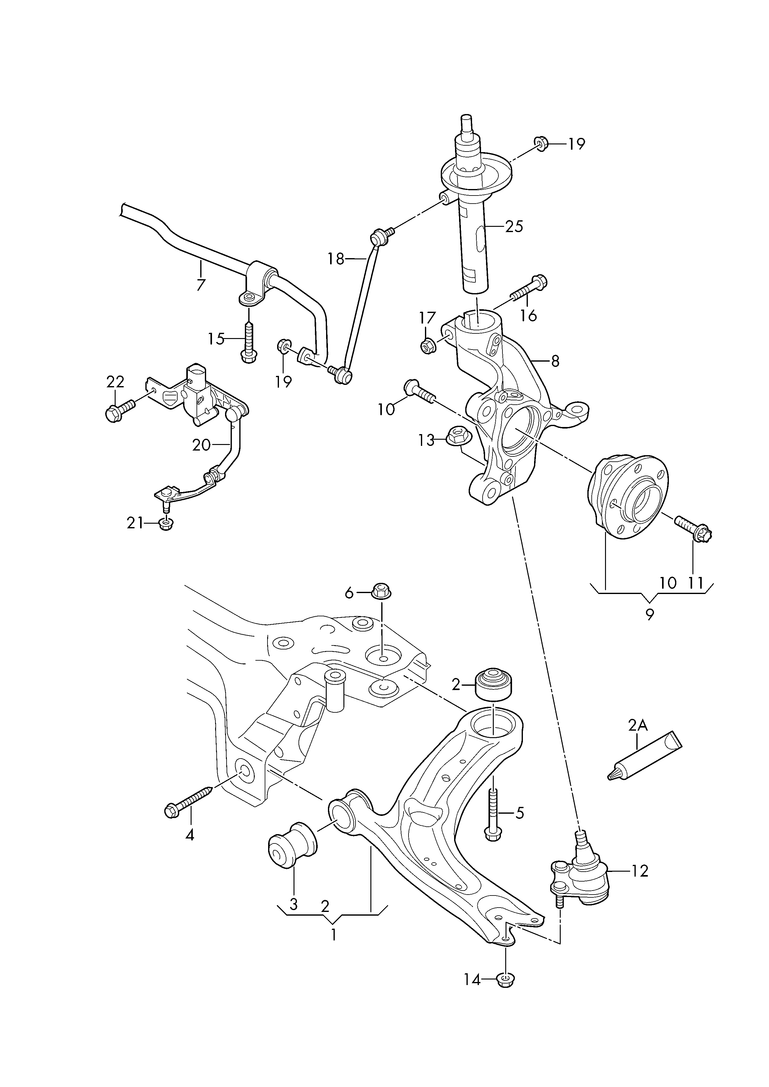 VW 8V0498625A - Riteņa rumbas gultņa komplekts adetalas.lv