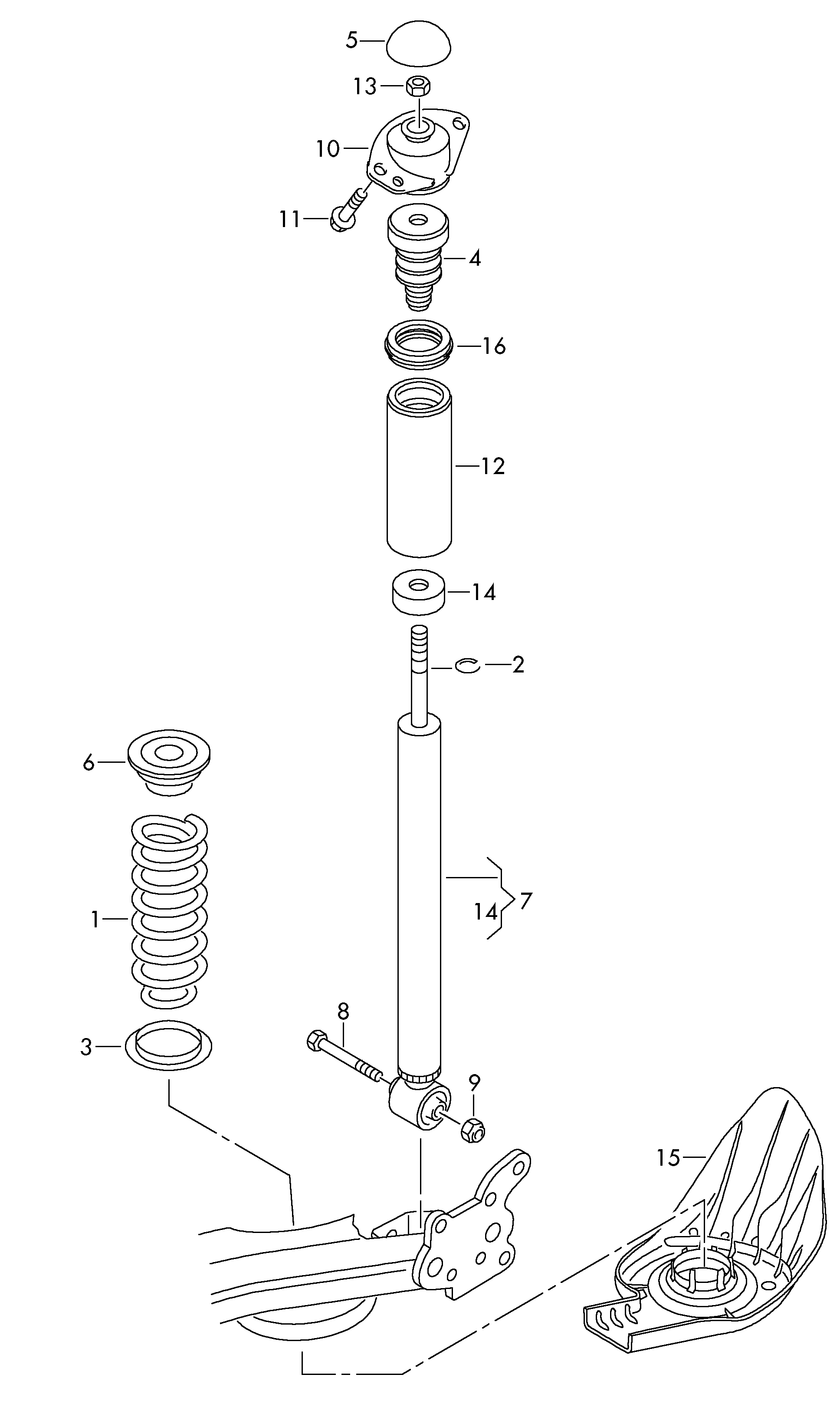 Skoda 1J0 511 115 AE - Balstiekārtas atspere adetalas.lv