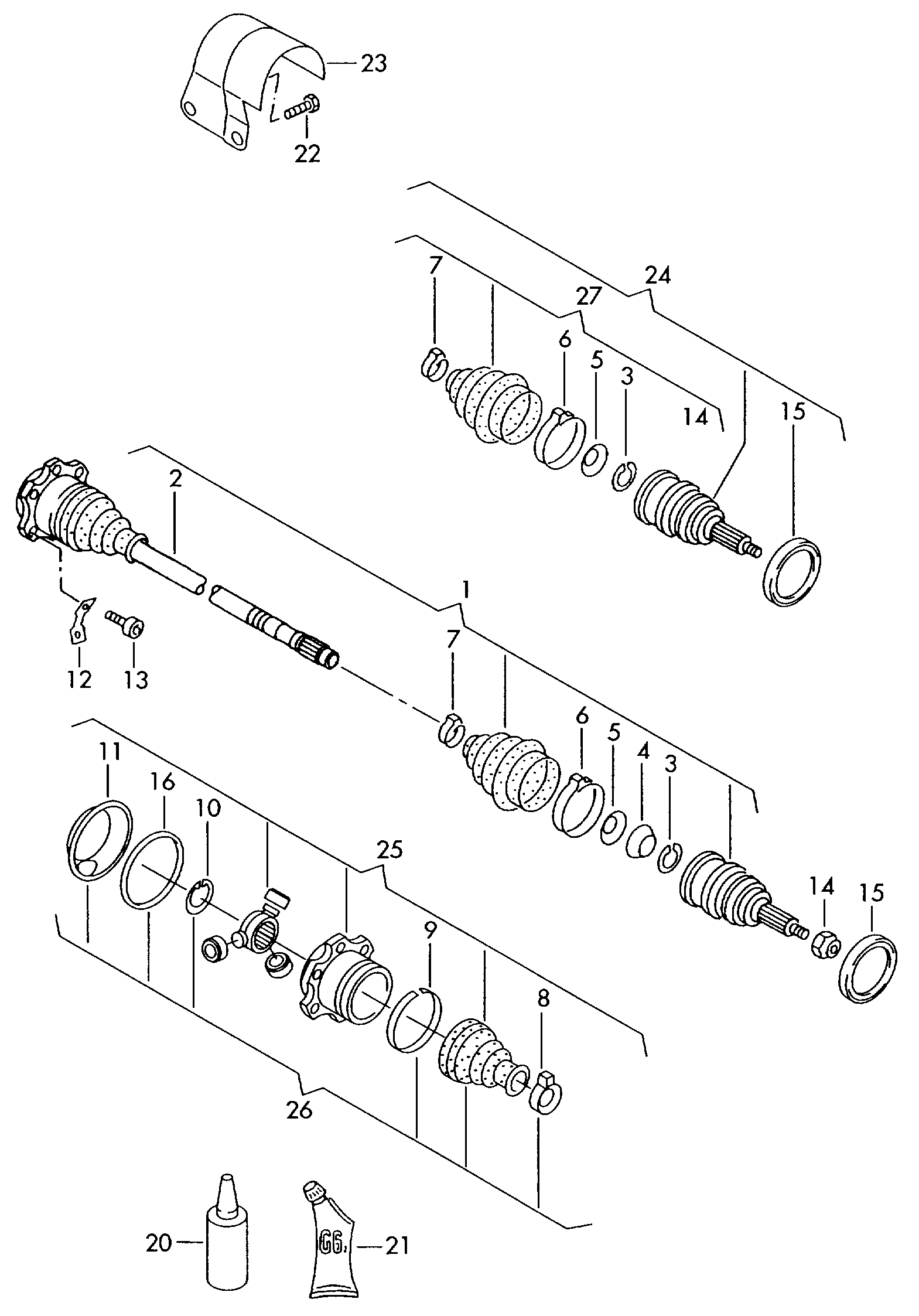 VW 6Q0 498 099 E - Šarnīru komplekts, Piedziņas vārpsta adetalas.lv