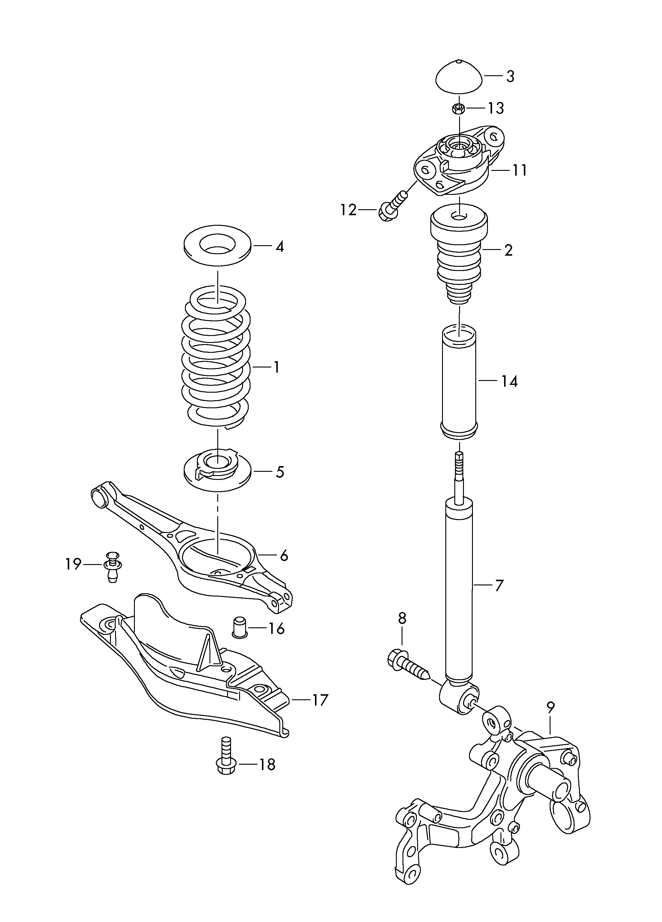 VW 1K0 511 115DJ - Balstiekārtas atspere adetalas.lv