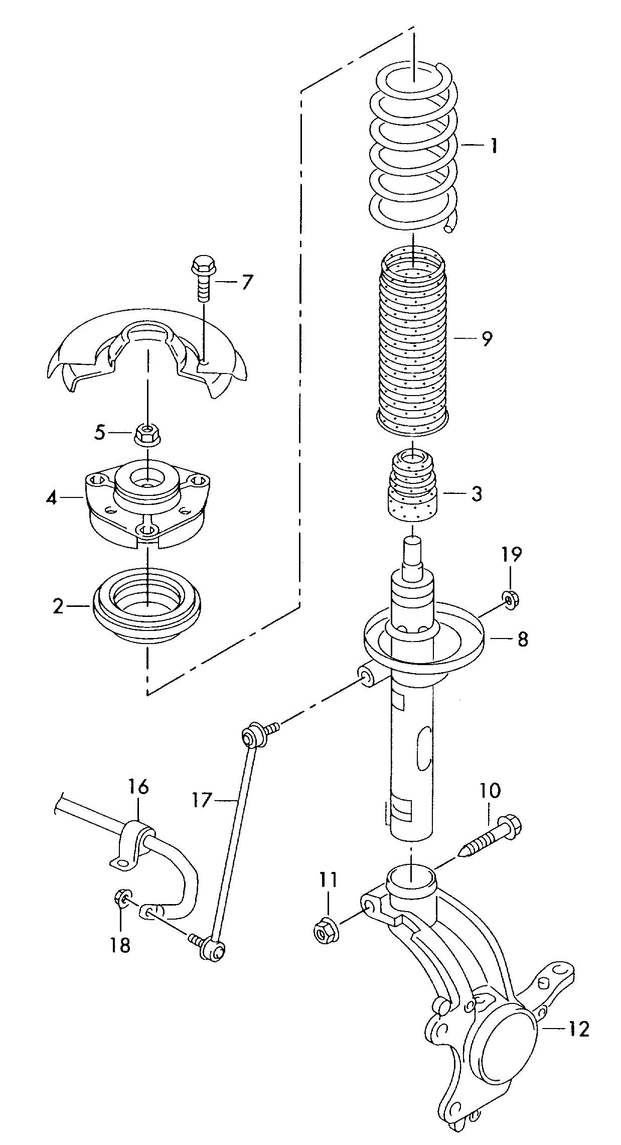 VAG 1K0411303BK - Bukse, Stabilizators adetalas.lv