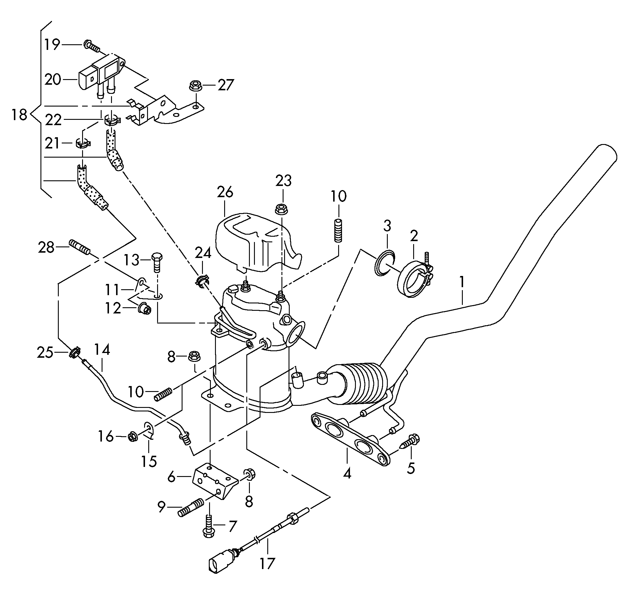 VAG 1K0 254 704 RX - Nosēdumu / Daļiņu filtrs, Izplūdes gāzu sistēma adetalas.lv